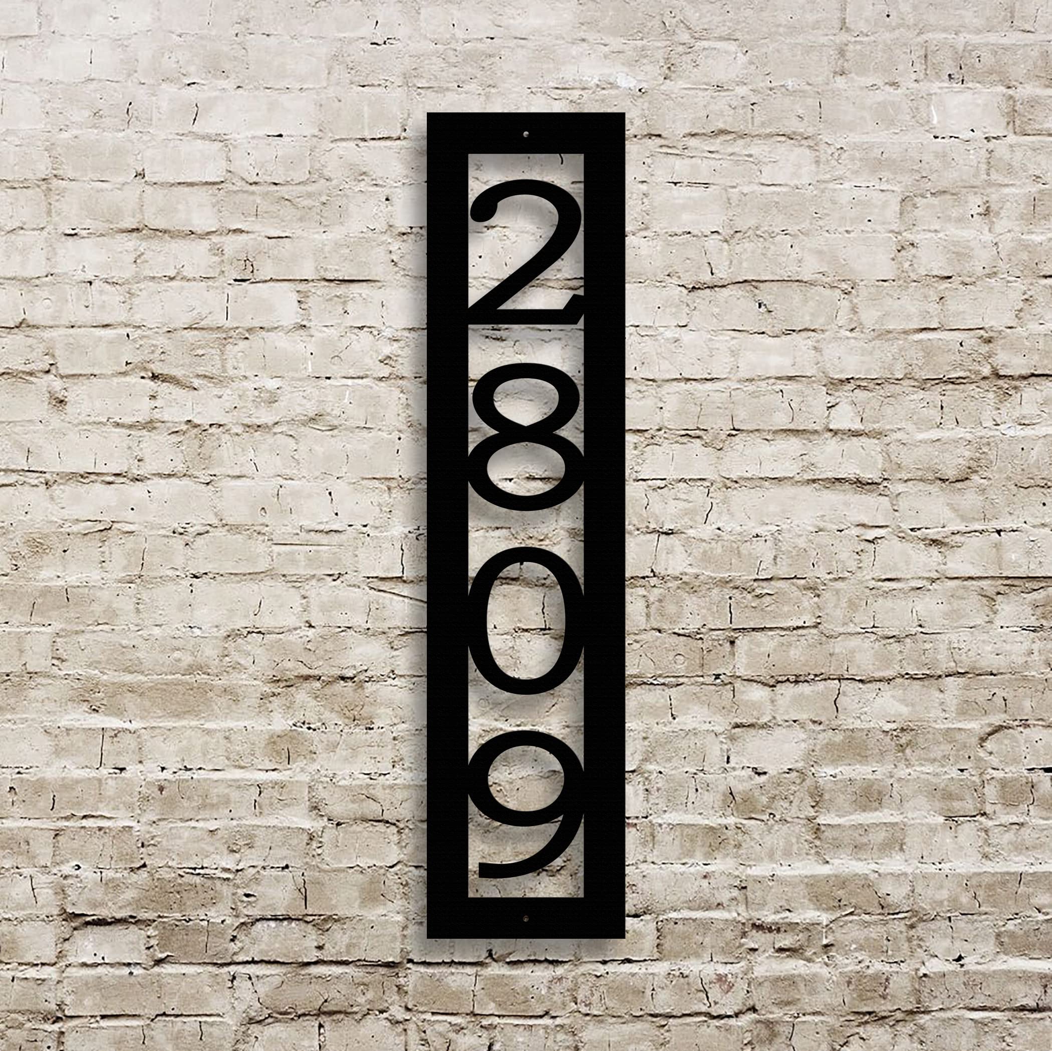 Modern Vertical Metal House Numbers - Durable Outdoor Address Sign for Mailbox, Front Door & Curb Visibility | Weatherproof Home & Business Signage
