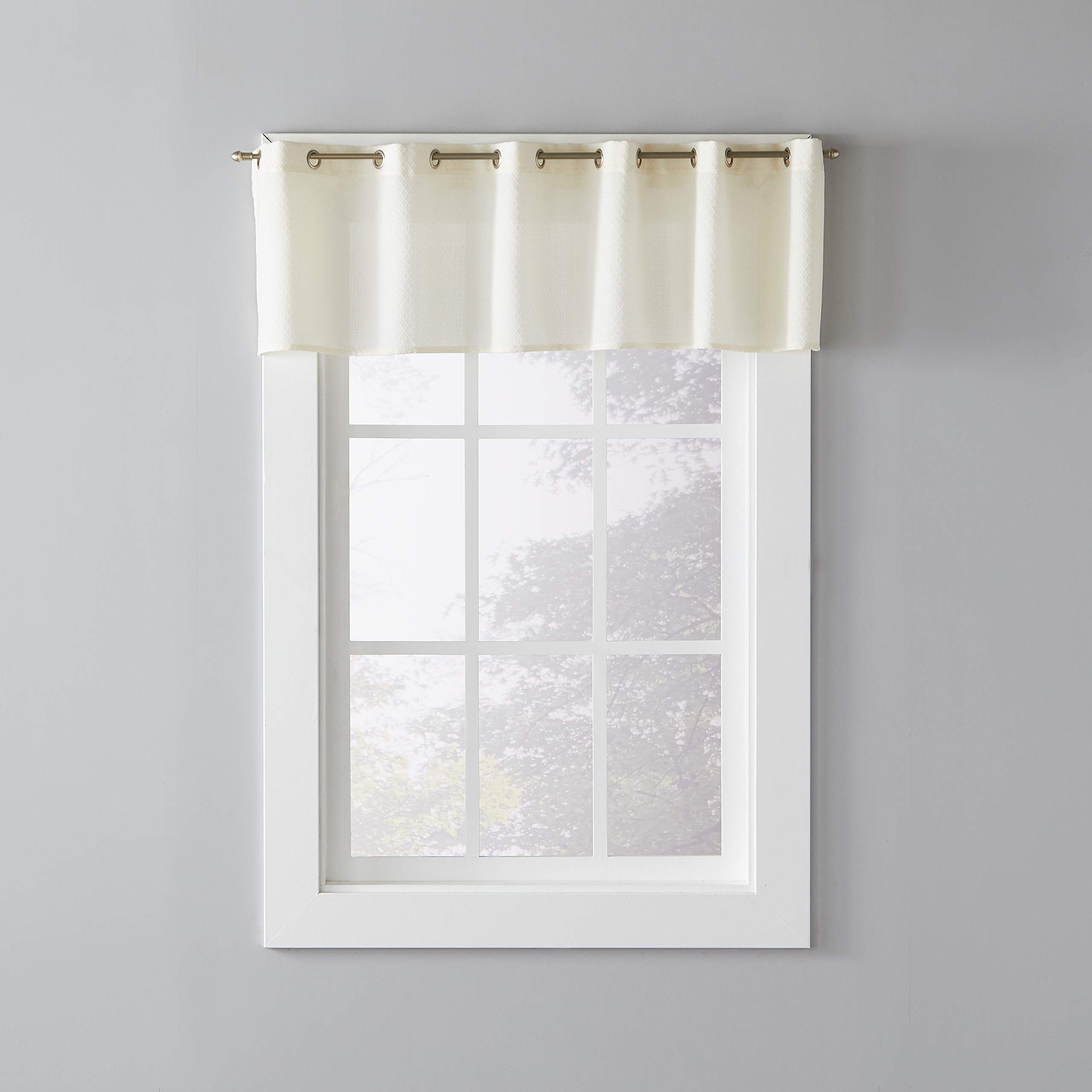 SKL Home Trio Valance 57 x 13 Inches Ivory - Elegant Window Treatment for Living Room, Bedroom & Kitchen Decor