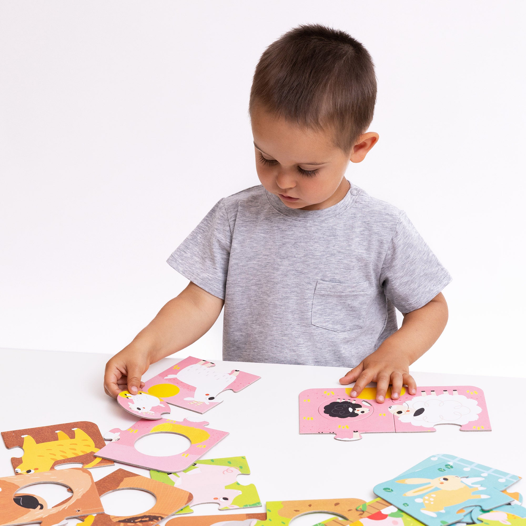 Banana Panda Farm Animals Matching Puzzle - 6 Pack, 36 Pieces - Fun Learning Game for Toddlers & Preschoolers at Home or School