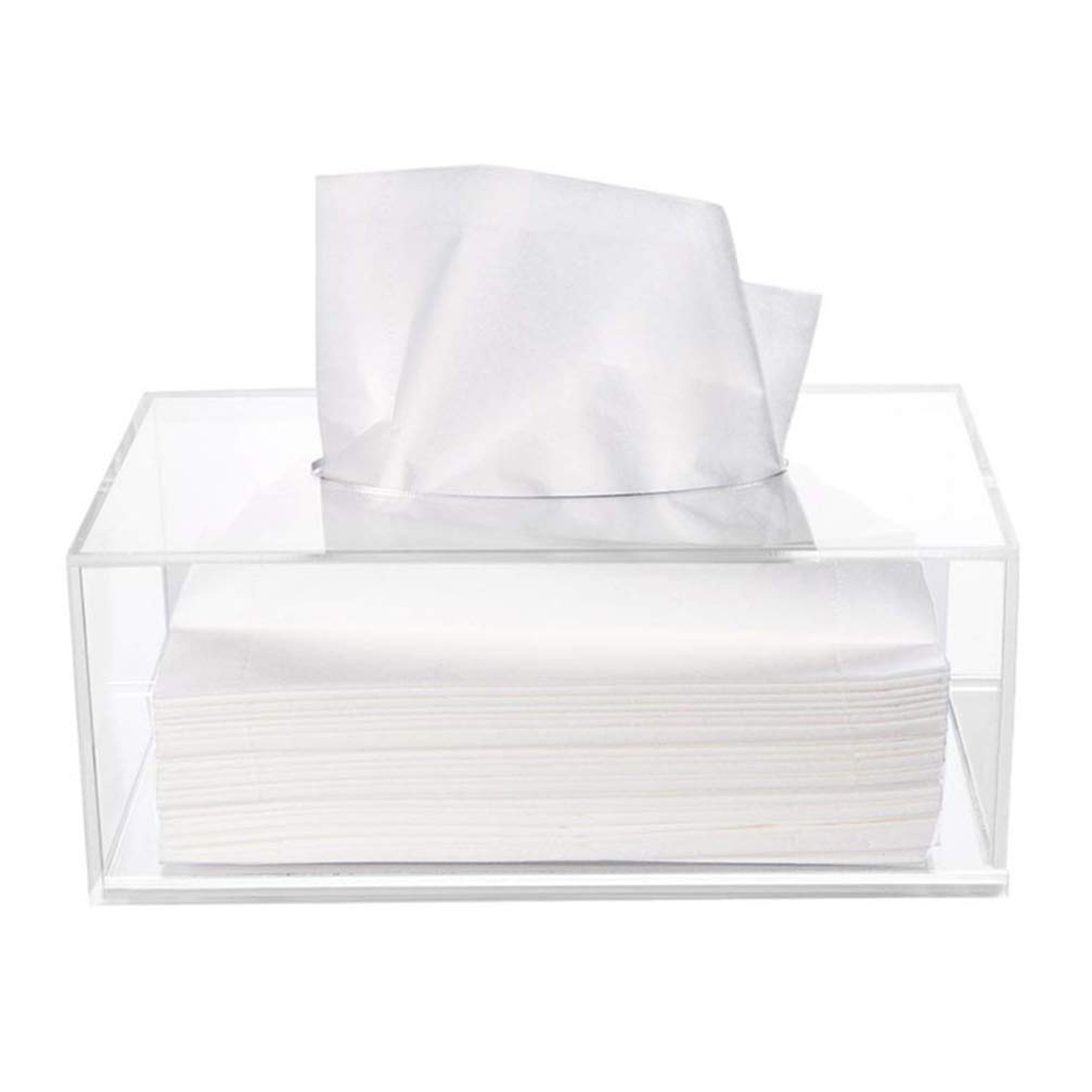 TOPBATHY Acrylic Tissue Box Holder - Modern Napkin Container for Living Room, Bedroom & Bathroom Decor - Simple & Stylish Home Decoration - Perfect for Sofa Side, Nightstand, or Vanity Organizer