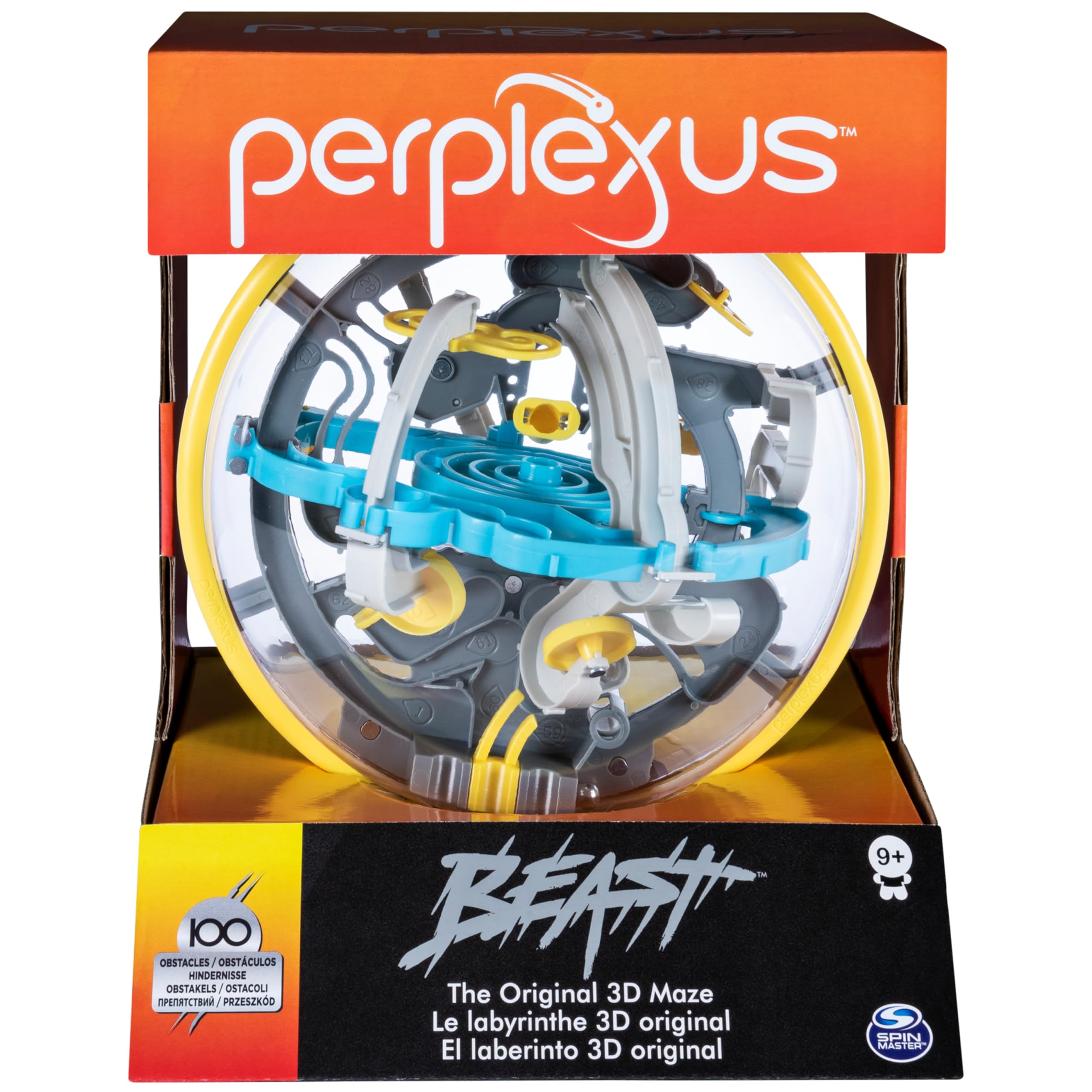Perplexus Beast 3D Gravity Maze Puzzle Ball - Brain Teaser & Fidget Toy for Kids & Adults Ages 9+ | Stress Relief & Sensory Play | Fun STEM Learning Game for Home, Office & Travel