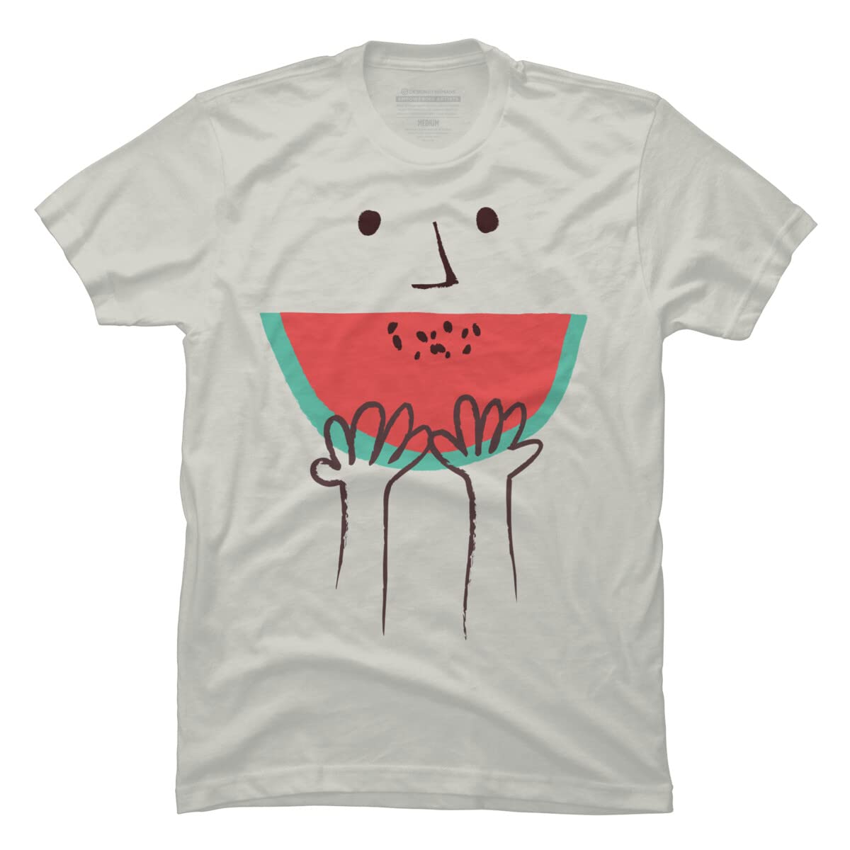 Design By Humans Men's Summer Smile Graphic T-Shirt by RadioMode - Soft Cotton Short Sleeve Tee for Casual Wear, Beach Outings & Summer Festivals
