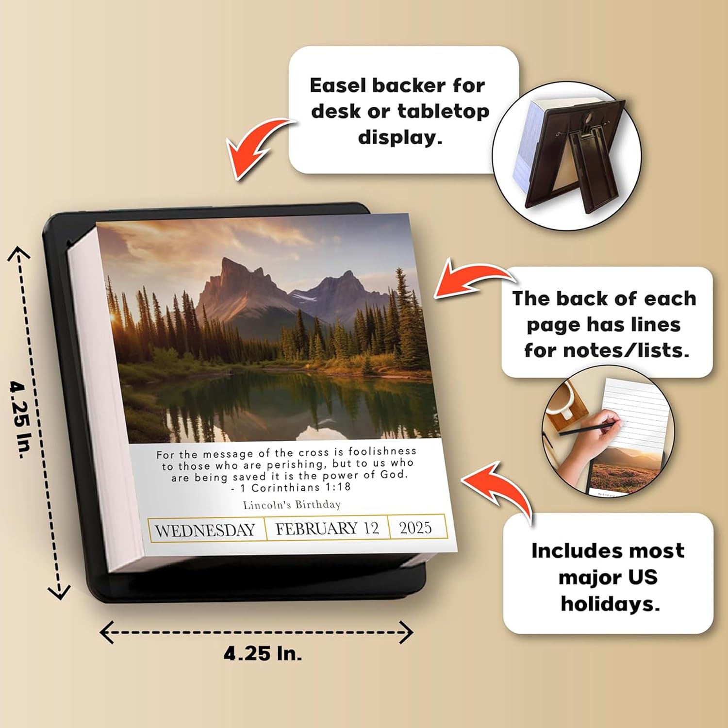 2025 Daily Bible Verse Calendar | 300+ Inspirational NIV Bible Verses for Christian Devotionals - Motivational Scripture for Men & Women - Perfect for Morning Meditation & Bedtime Reflection