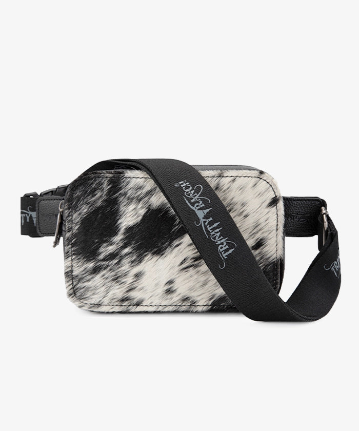 Trinity Ranch Genuine Hair-On Cowhide Fanny Pack - Stylish & Durable Waist Bag for Outdoor Adventures, Travel & Festivals