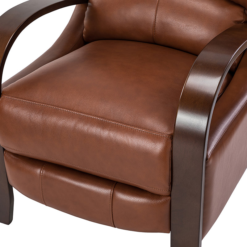 Melissa Genuine Leather Manual Recliner Chair - Handcrafted Full Grain Leather Living Room Recliner with Smooth Manual Mechanism, Perfect for Home Theater, Gaming, and Relaxation