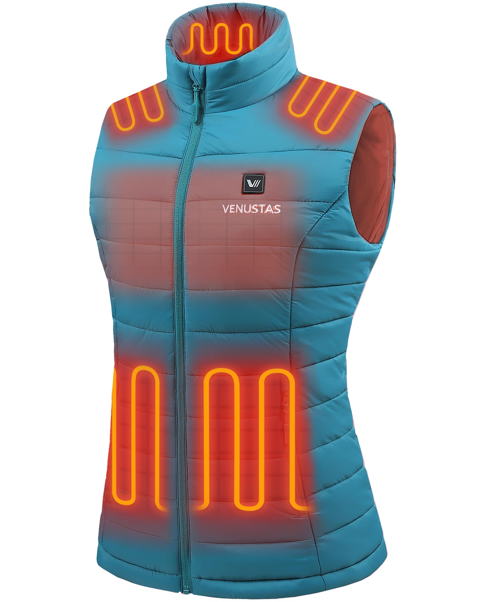 Venustas Women's Heated Vest with Rechargeable Battery - Lightweight Quilted Winter Vest for Outdoor Activities, Hiking & Cold Weather - Size S-XXL