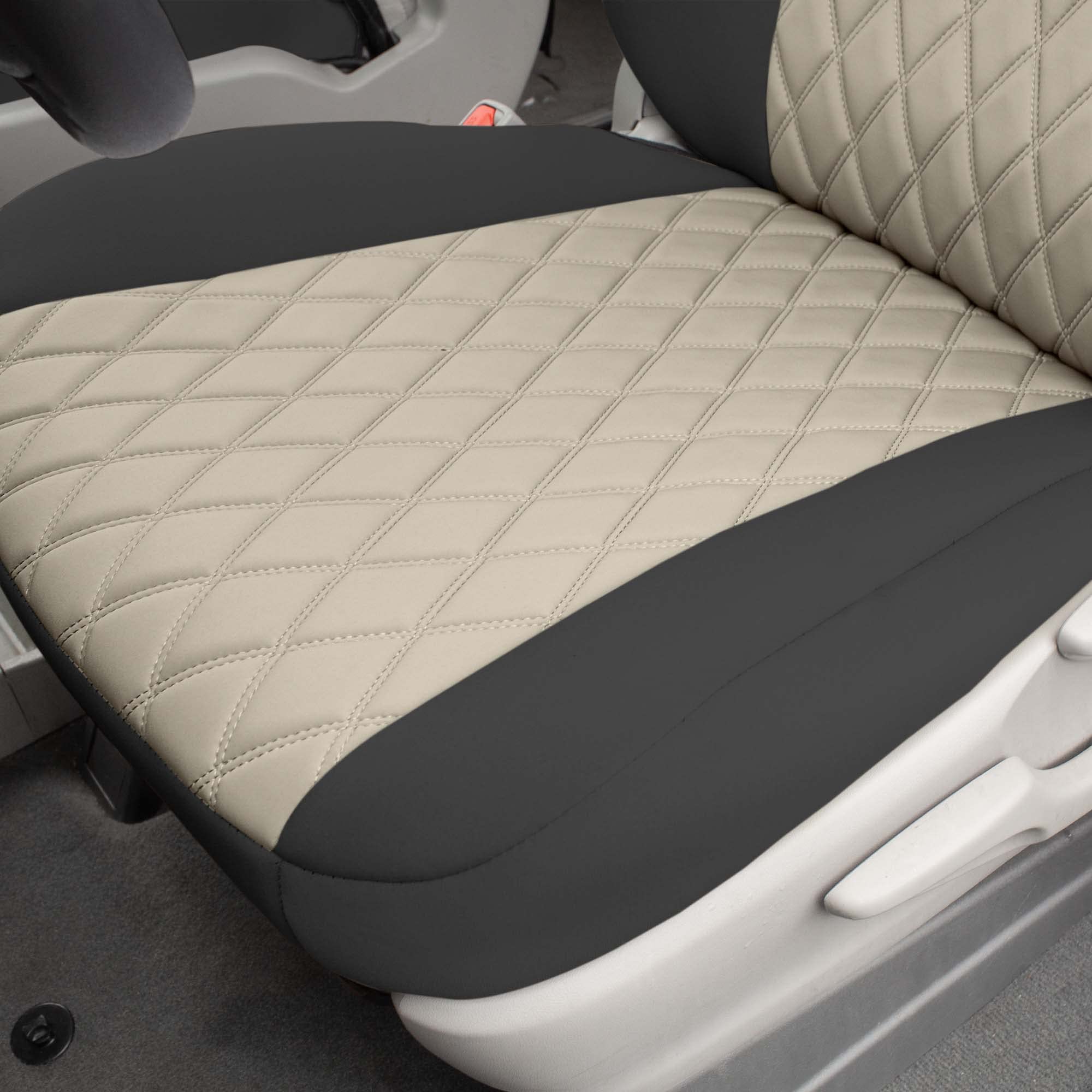 FH Group Custom Fit Neoprene Seat Covers for 2011-2020 Toyota Sienna - Waterproof Neosupreme Automotive Seat Protectors (3rd Row, Beige) | Perfect for Family Road Trips, Spill Protection & Car Interior Upgrade