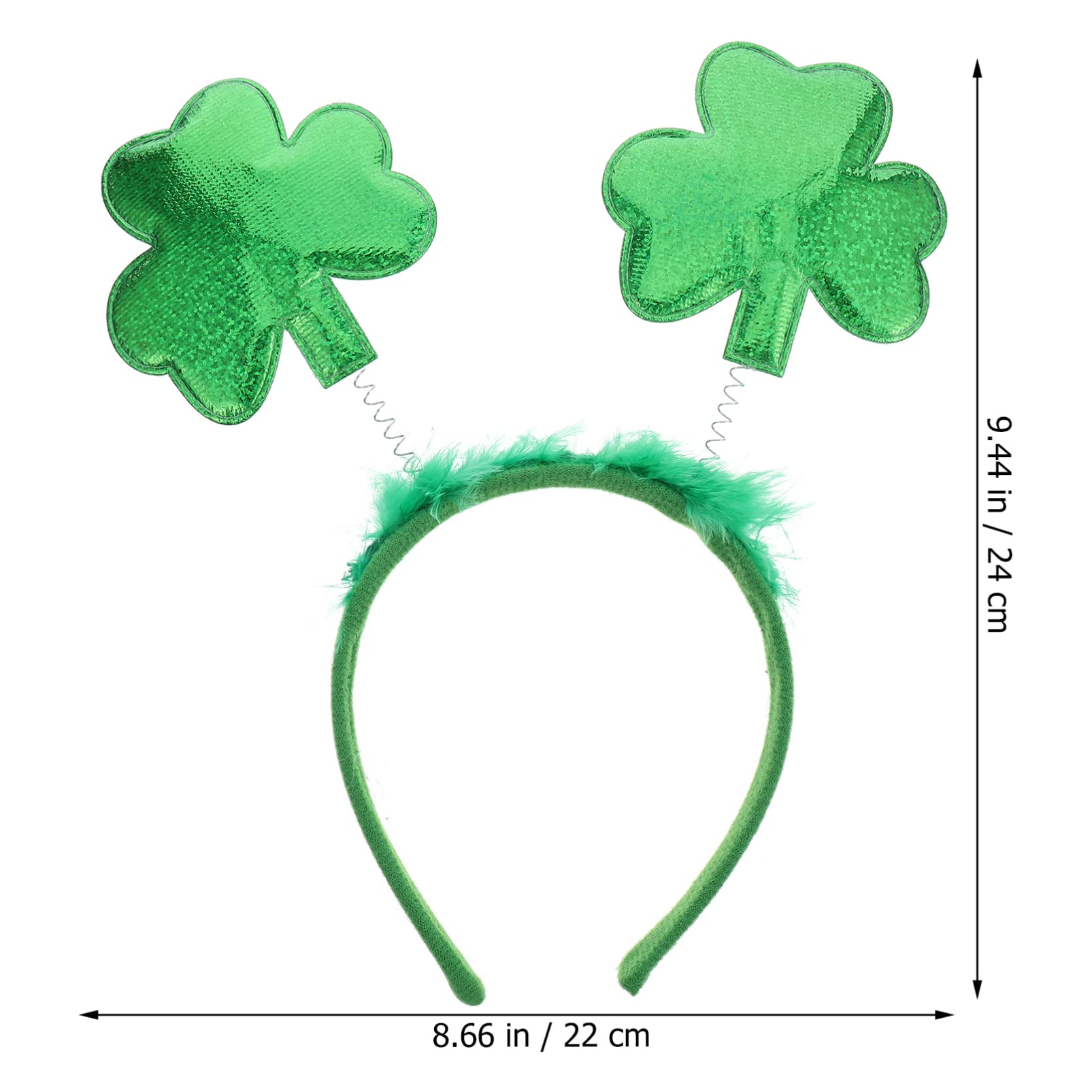 FRCOLOR Green Headband for Women & Girls - 4 Pack Stretchable Polyester Hairbands with Sequins, Irish Style Hair Accessories for St. Patrick's Day, Parties, and Everyday Wear
