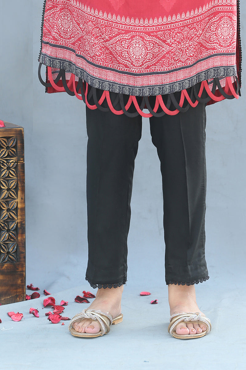 Lacy Straight Pants for Women - Elegant Office & Casual Wear - Comfortable Stretch Fabric - Perfect for Work, Dates & Travel