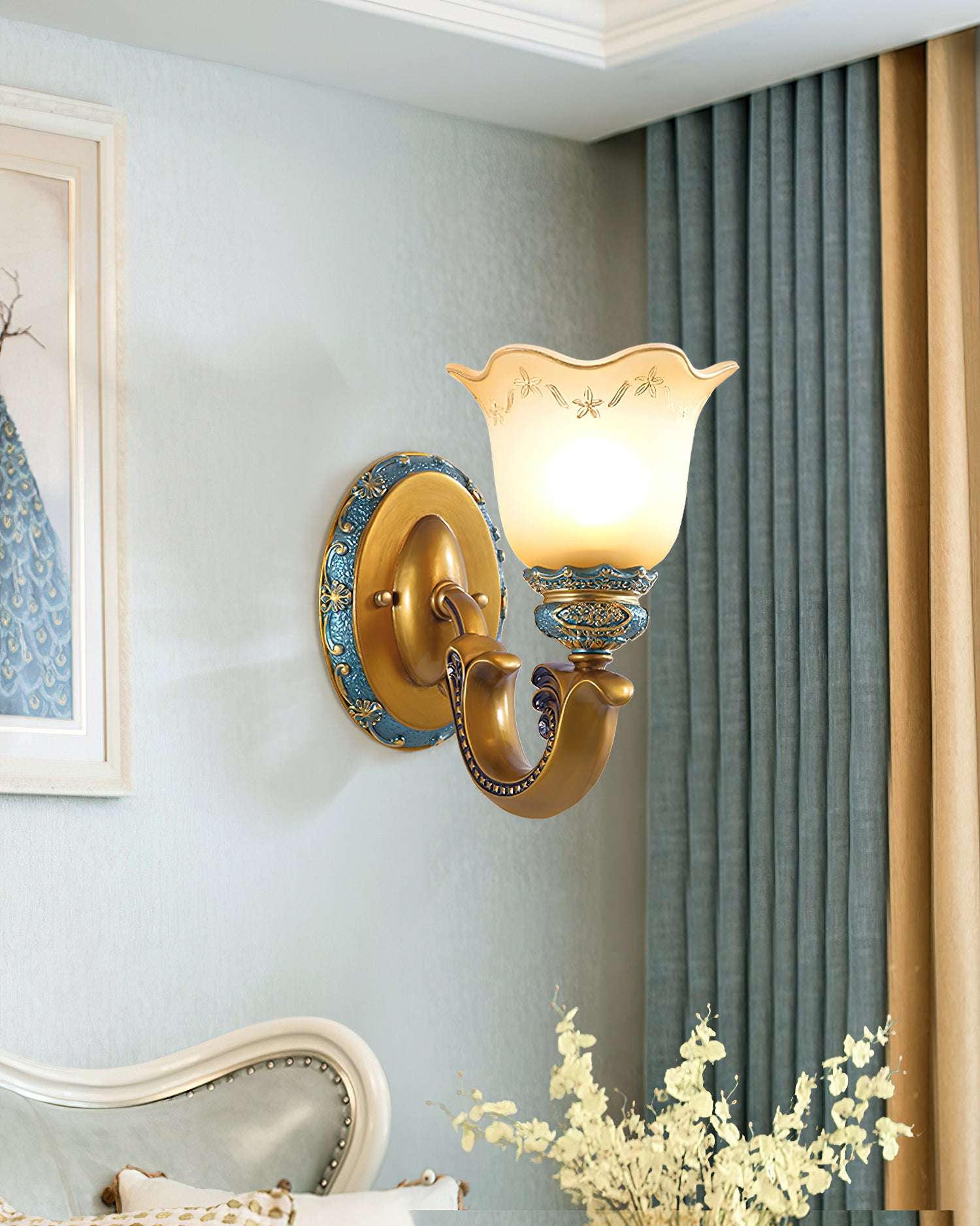 Royal Oppai Flower Wall Lamp - Elegant LED Floral Night Light for Bedroom, Living Room, Nursery - Dimmable & Energy-Efficient Home Decor Lighting