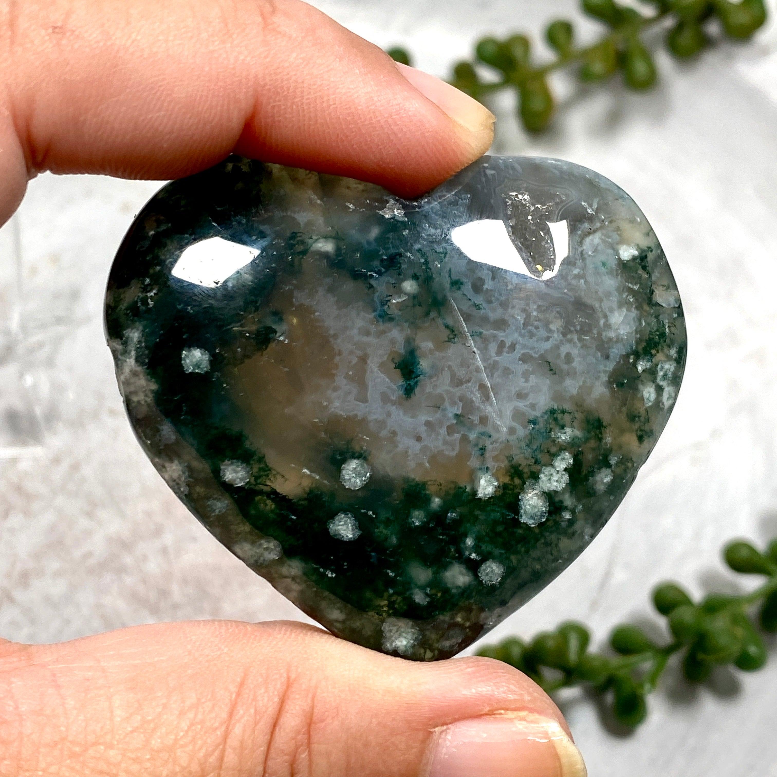 Healing Moss Agate Heart Pendant - Natural Stone Jewelry for Meditation, Energy Balance & Spiritual Healing | Perfect for Yoga, Reiki & Chakra Alignment