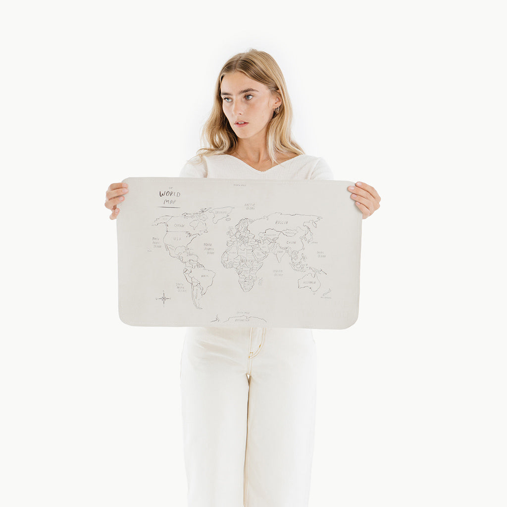 Gathre Micro Mat - Waterproof & Portable Picnic Blanket with World Map Design for Outdoor, Beach, Camping & Travel Adventures