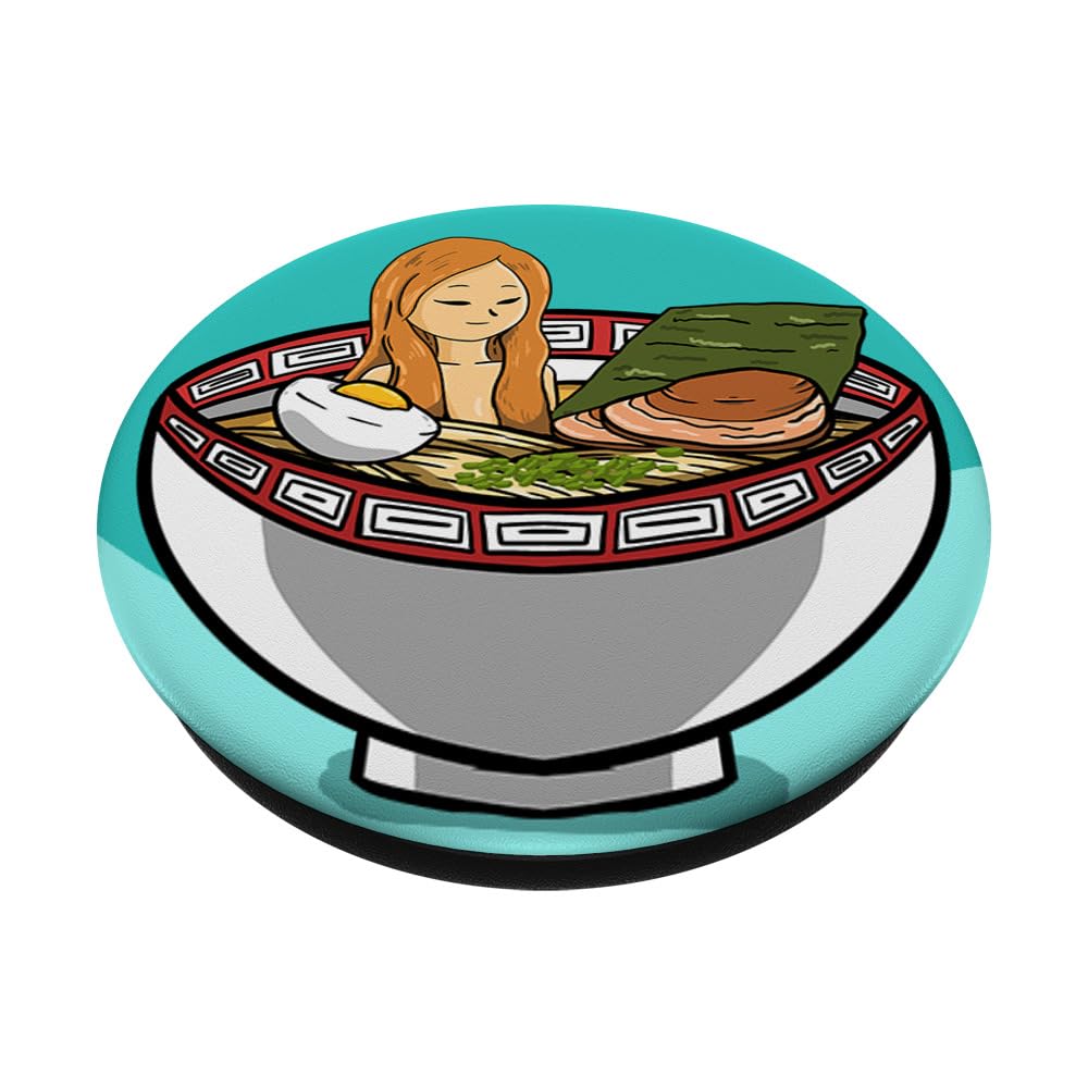 Cute Japanese Ramen Noodle Soup PopSockets Swappable PopGrip - Kawaii Foodie Gift for Anime Lovers & Ramen Enthusiasts (Perfect for Phones, Tablets, and Laptops)