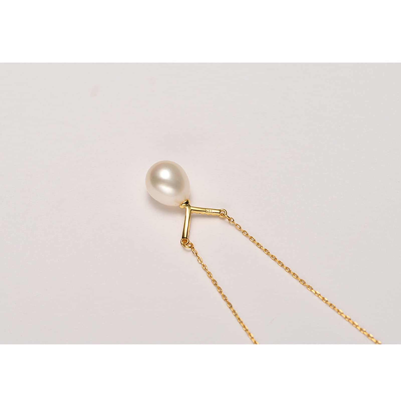 925 Sterling Silver Freshwater Pearl Pendant Necklace - 8-9mm White Drop Shape Pearl Jewelry for Women, Elegant Gift for Her, Perfect for Weddings, Parties & Everyday Wear