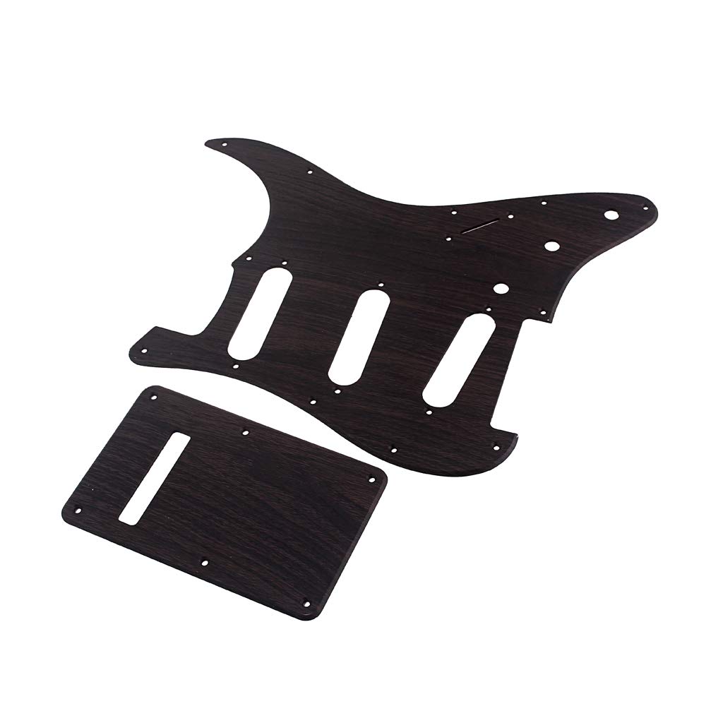 Alnicov 11 Hole SSS PVC 3-Ply Rosewood Grain Guitar Pickguard - Replacement Backplate for Standard Stratocaster | Perfect for DIY Guitar Repair & Customization
