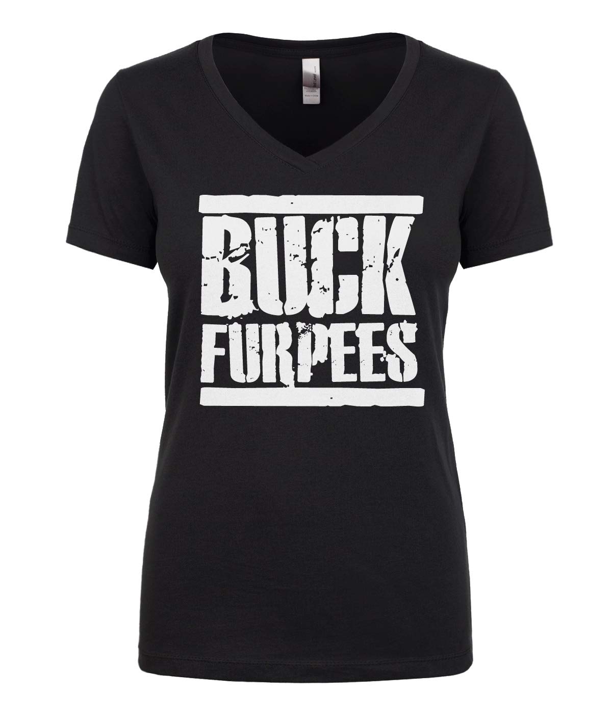Women's Buck Furpees Fitness Workout Junior V-Neck T-Shirt - Gym, Running, Yoga & Casual Wear for Active Lifestyles