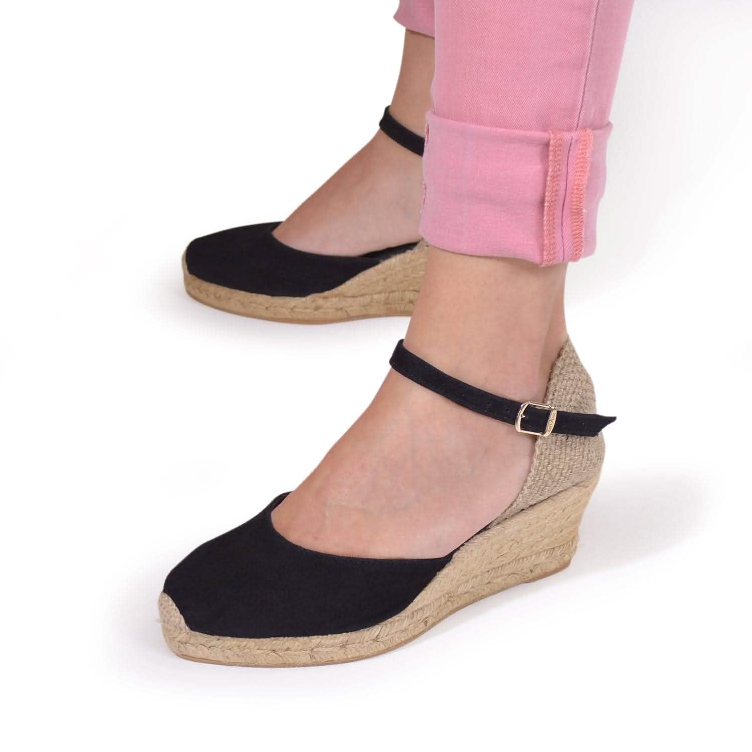 Lloret 5 Women's Suede Leather Wedge Espadrilles - Comfortable Casual Shoes for Summer Outings & Beach Vacations