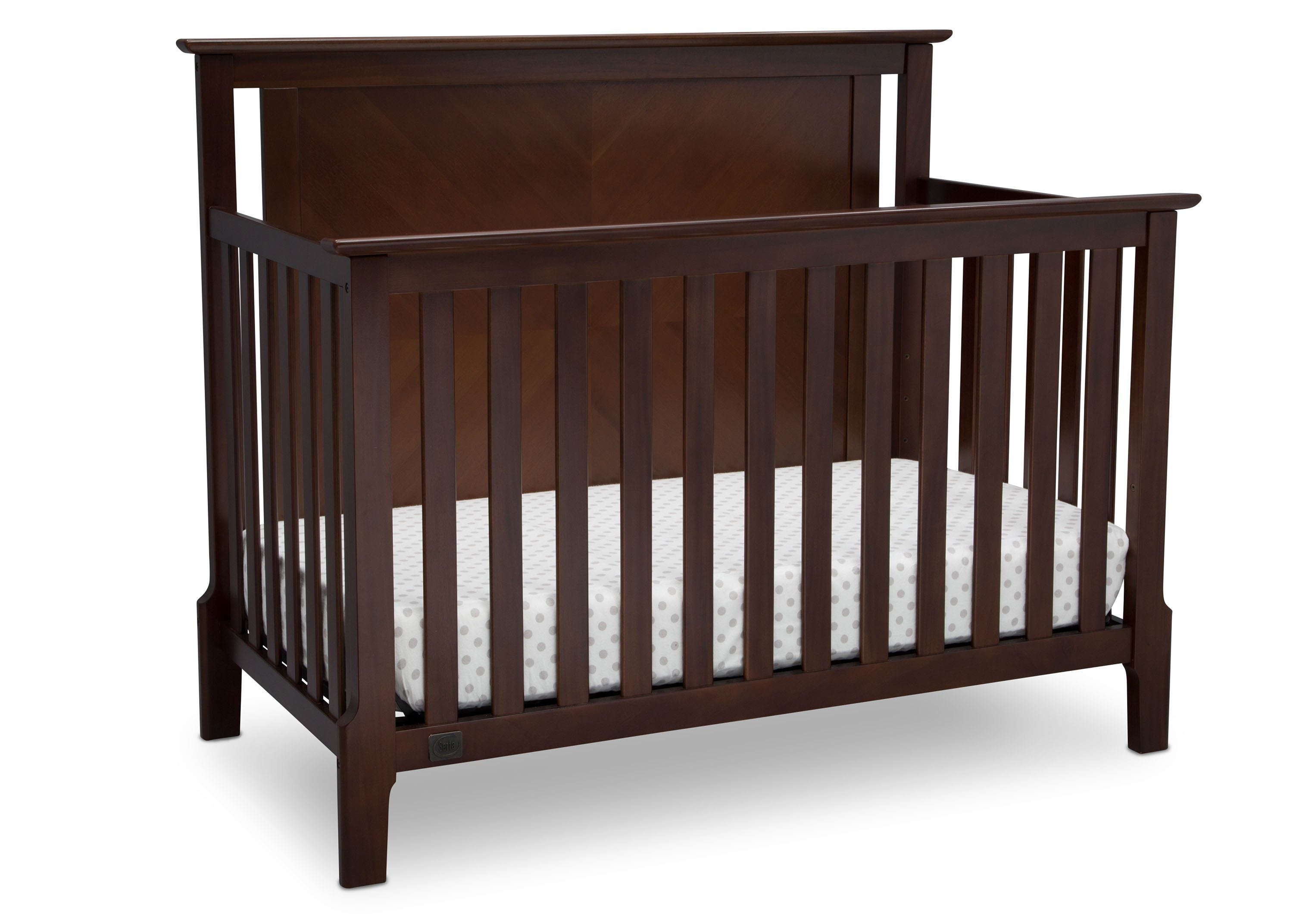 Mid Century Modern 4-in-1 Convertible Baby Crib - Toddler Bed, Daybed & Full Size Bed - Nursery Furniture for Boys & Girls - Perfect for Small Spaces & Modern Homes