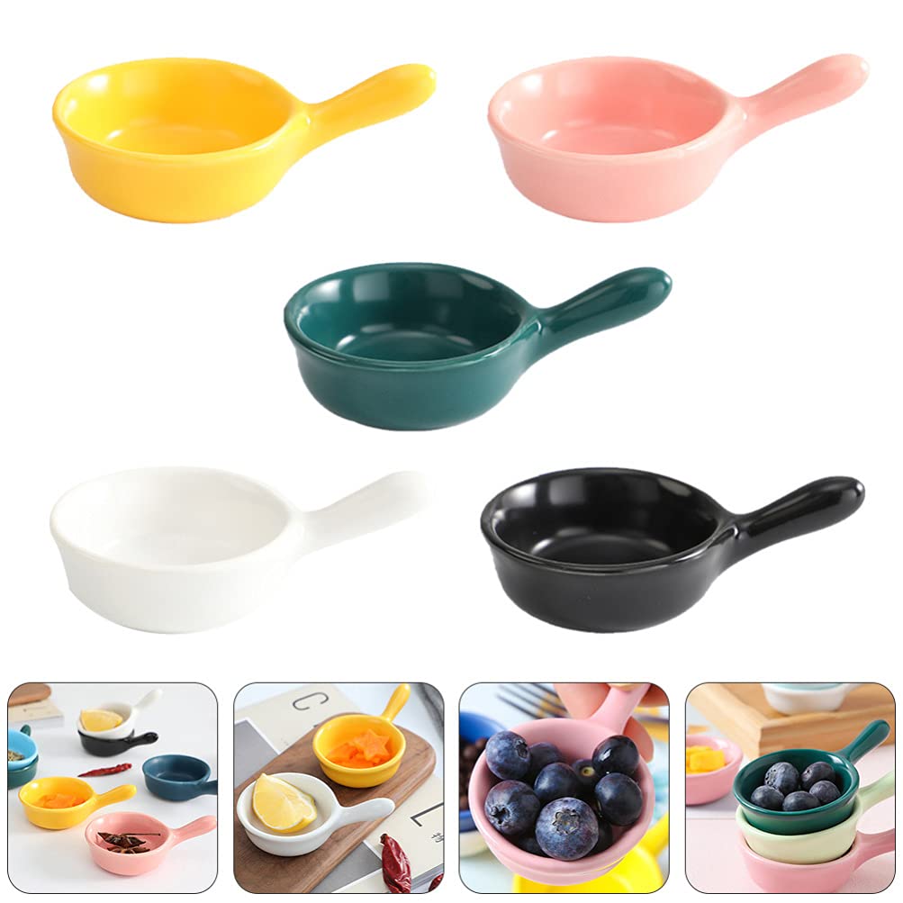 HEMOTON 5-Piece Mustard Dishes Set - Creative Snack & Dessert Plates for Condiments, Sauces, Dips | Perfect for Party Serving, BBQ, Picnics & Home Dining