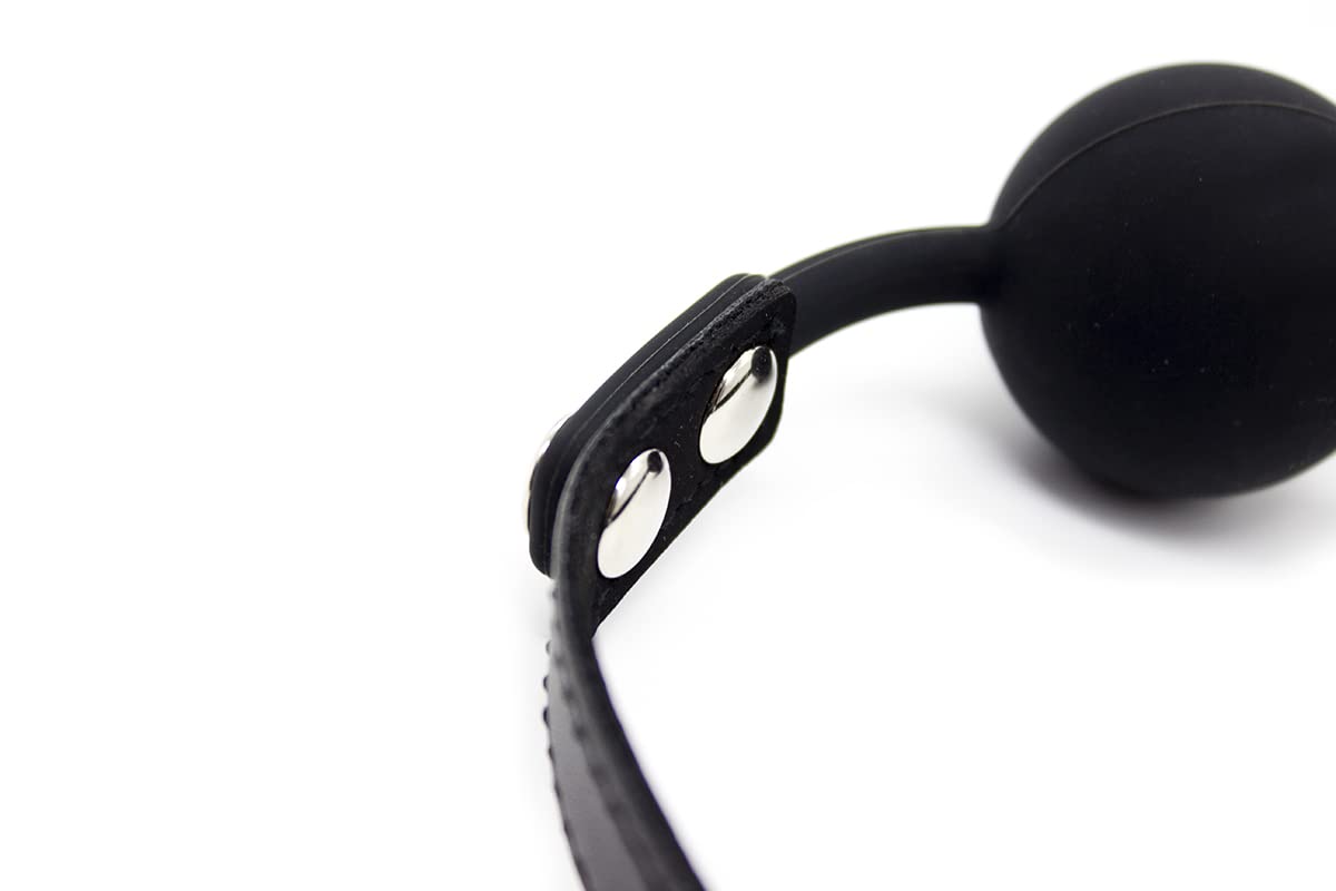 Premium Silicone Ball Gag for BDSM & Bondage Play - Open Mouth Design for Breathability - Black (2-Pack) - Perfect for Roleplay, Sensory Deprivation & Spice Up Your Bedroom Adventures