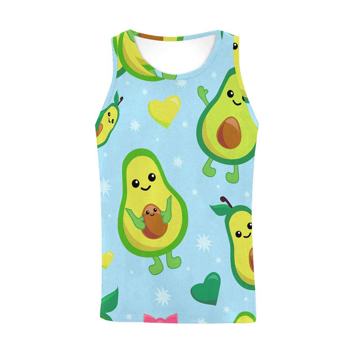 InterestPrint Men's Sleeveless Workout Vest - Bodybuilding Fitness Tank Top with Avocado Print - Gym, Running & Summer Outdoor Activities