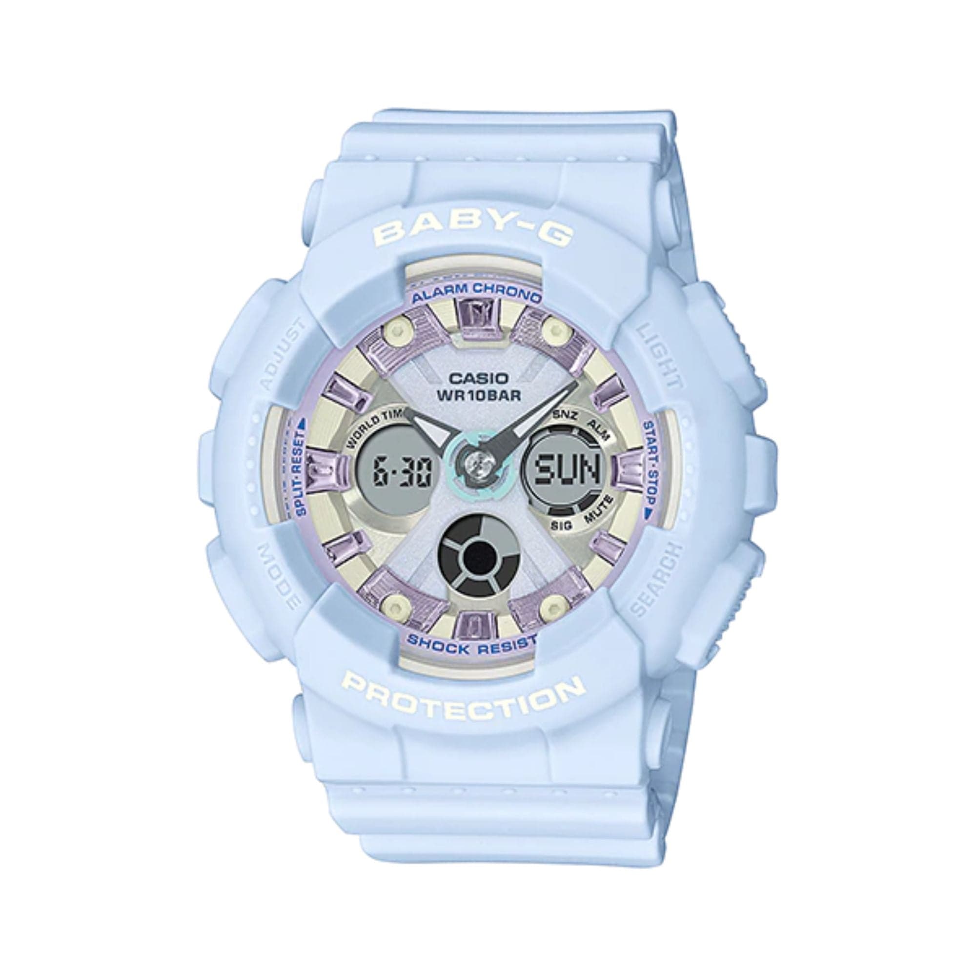 CASIO BABY-G BA-130WP-2ADR Blue Resin Strap Women's Digital Sport Watch - Perfect for Running, Swimming & Outdoor Activities