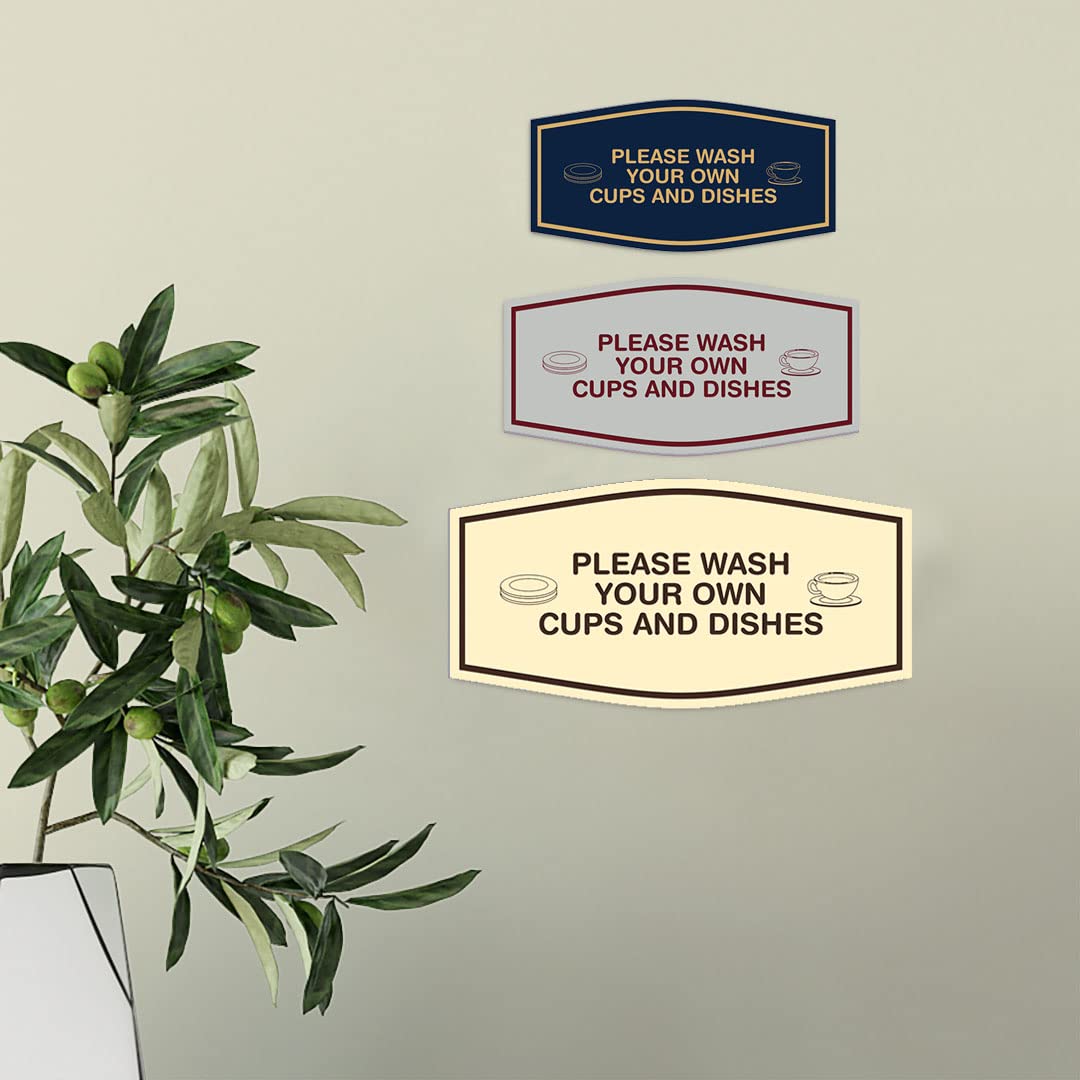 Wash Your Own Dishes Sign - Brushed Gold Kitchen Decor for Home & Office - Funny & Motivational Dishwashing Reminder for Roommates & Family