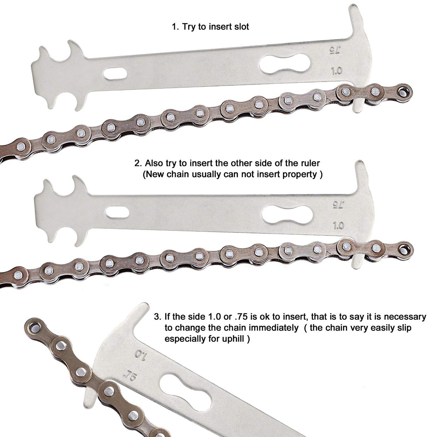 3-Piece Bike Tool Set - Chain Tool, Link Plier & Chain Checker | Professional Bicycle Repair Kit for Mountain & Road Bikes | Perfect for Home Maintenance & Trailside Repairs