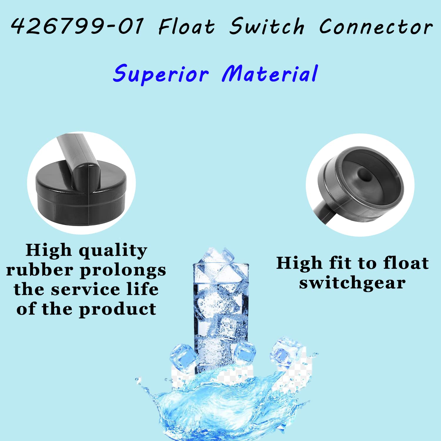Hoshizaki Ice Maker Float Switch Connector, Rubber Boot & Hose Replacement Kit - Compatible with 426799-01 - Perfect for Commercial Ice Machines in Restaurants, Bars & Hotels