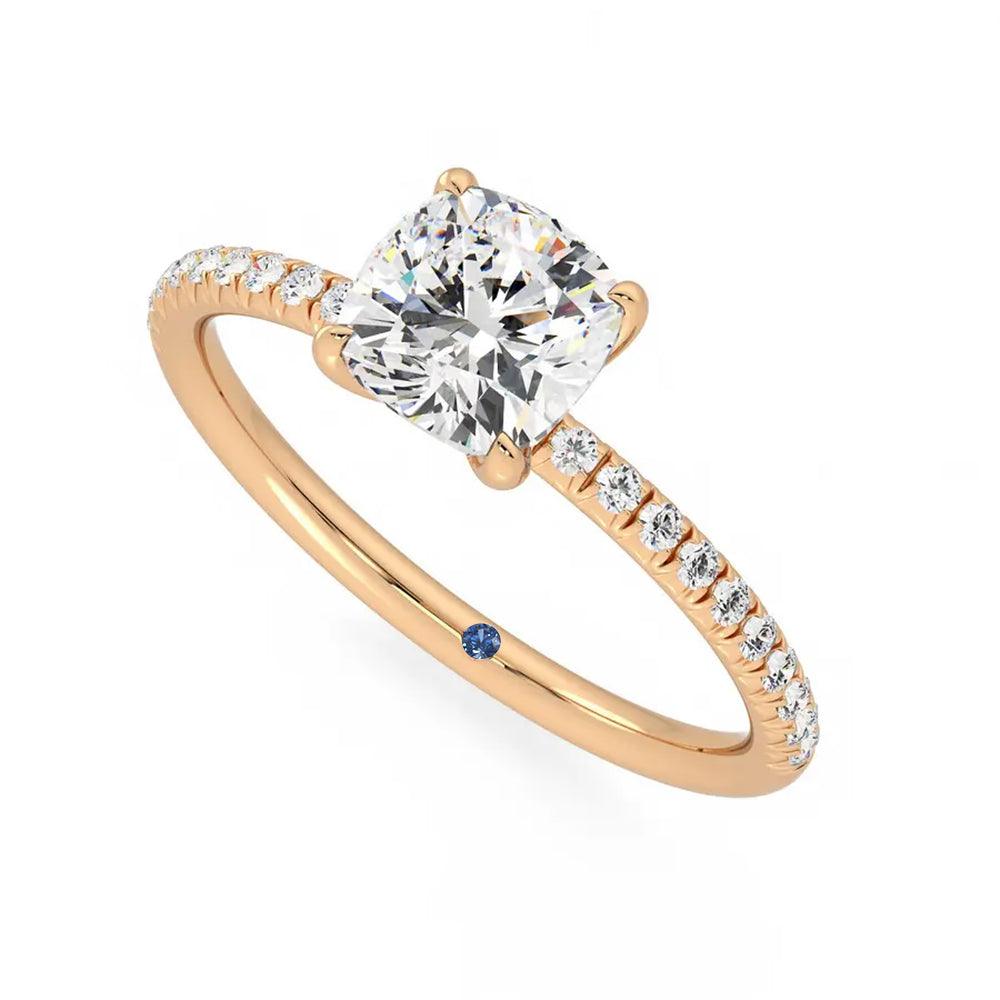 1.5ct Cushion Cut Moissanite Engagement Ring for Women - 4 Prong Solitaire Setting with Hidden Anniversary Stone - Perfect for Proposals, Anniversaries & Special Occasions