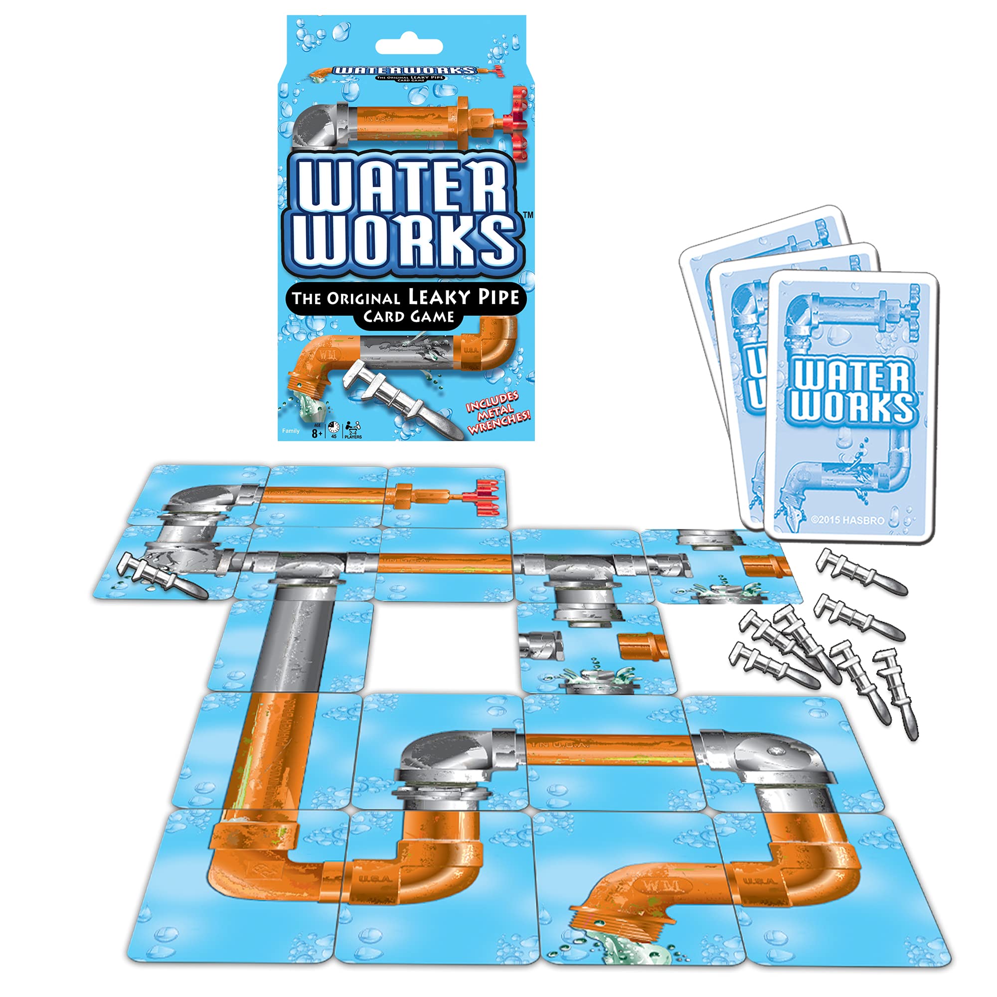 Winning Moves Games Classic Waterworks Card Game - Fun Family Board Game for Kids & Adults - Perfect for Parties, Game Nights & Indoor Activities