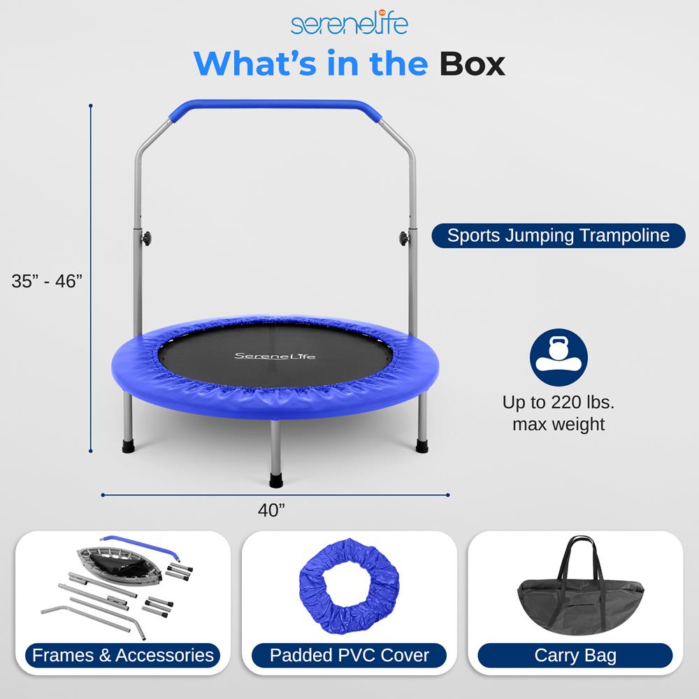 Best Rebounder Trampoline for Fitness & Exercise - Mini Trampoline for Home Workouts, Jumping Fun for Kids & Adults - Perfect for Indoor Cardio, Weight Loss & Family Fitness Activities