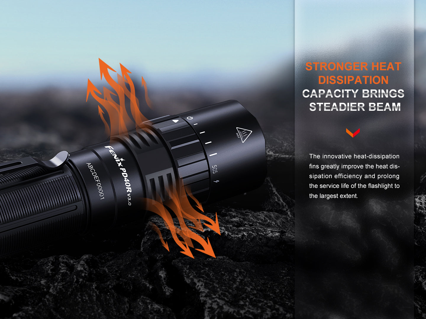 Fenix PD40R V3 Rechargeable Flashlight 2000 Lumens USB-C Tactical Torch - Perfect for Camping, Hiking & Emergency Use