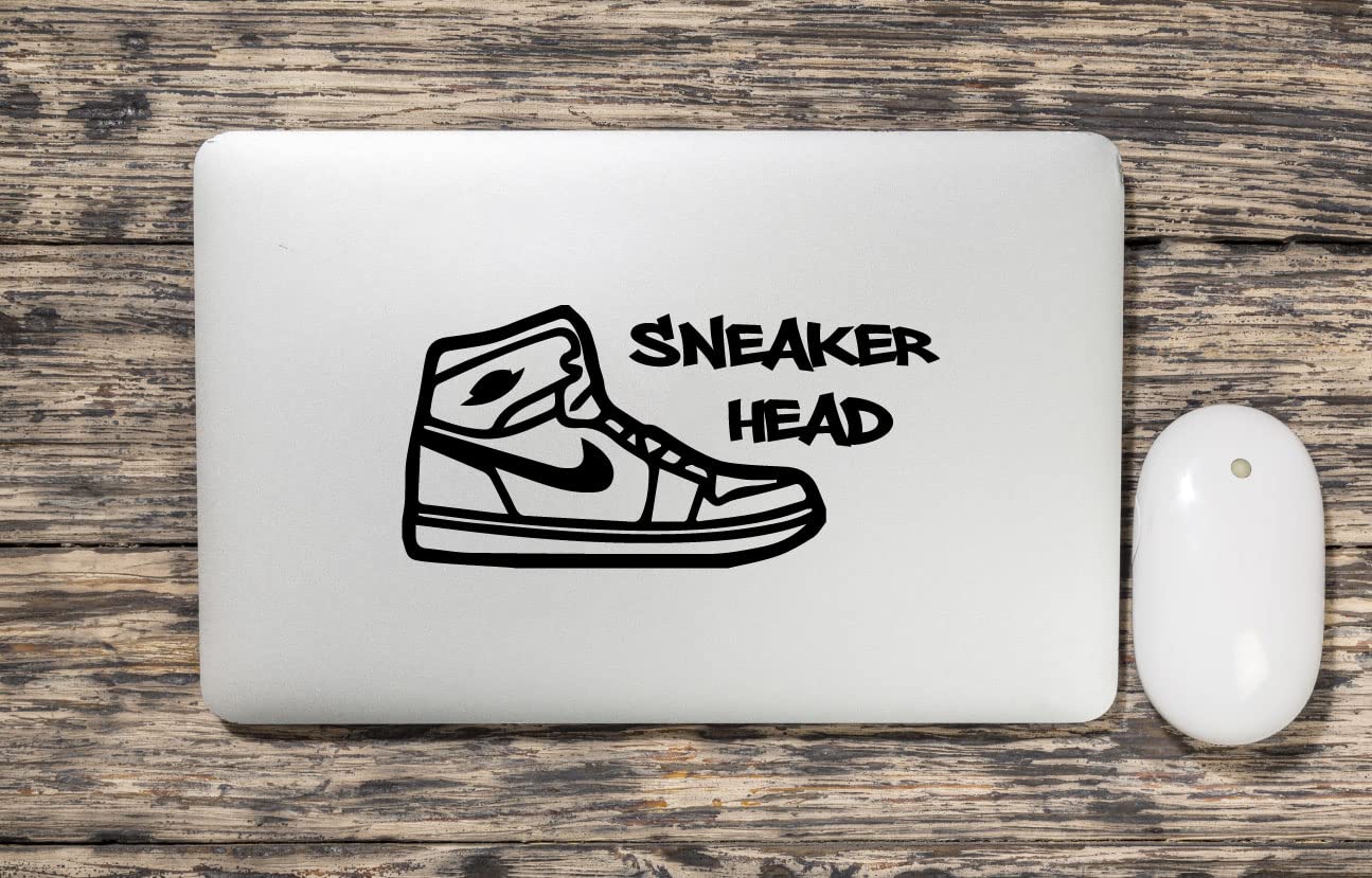 Customizable Sneaker Head Vinyl Wall Decal - Removable Shoe Silhouette Sticker for Sneaker Collectors | Perfect for Bedroom, Game Room, Closet & Shoe Store Decor | Ideal for Home, Office & Sneakerhead Gifts