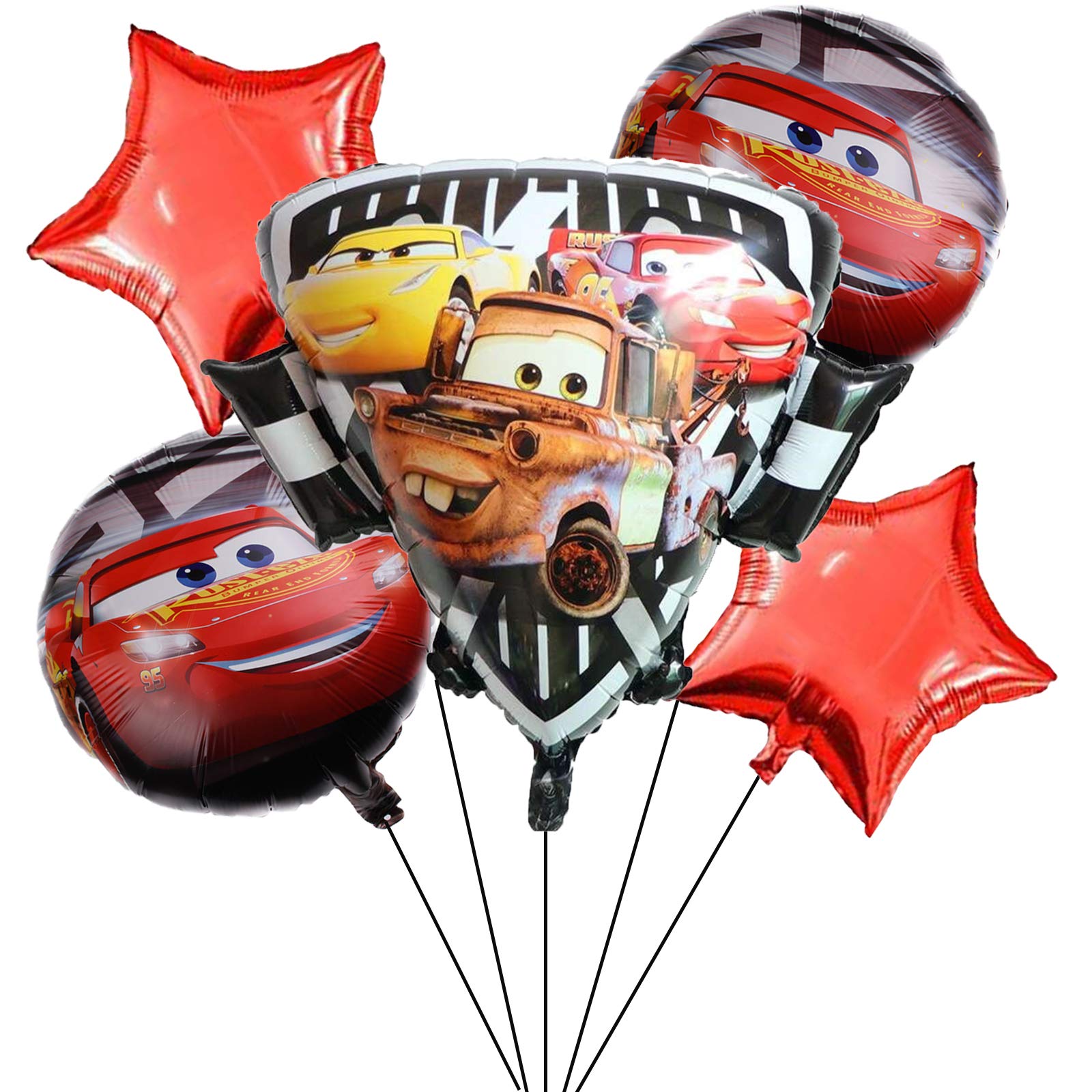 5PCS Lightning McQueen Balloons for Kids Birthday Party, Baby Shower, Cars Themed Decorations - Perfect for Disney Pixar Movie Theme Celebrations & Room Decor