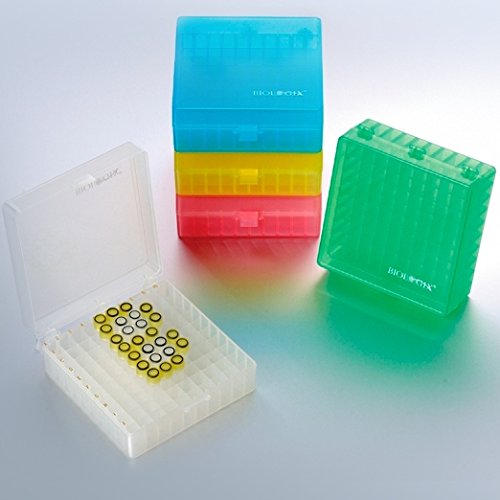 100-Well 2 Inch Plastic Hinged Freezer Boxes - Pack of 20 - Perfect for Lab Samples, Food Storage & Organizing Small Items