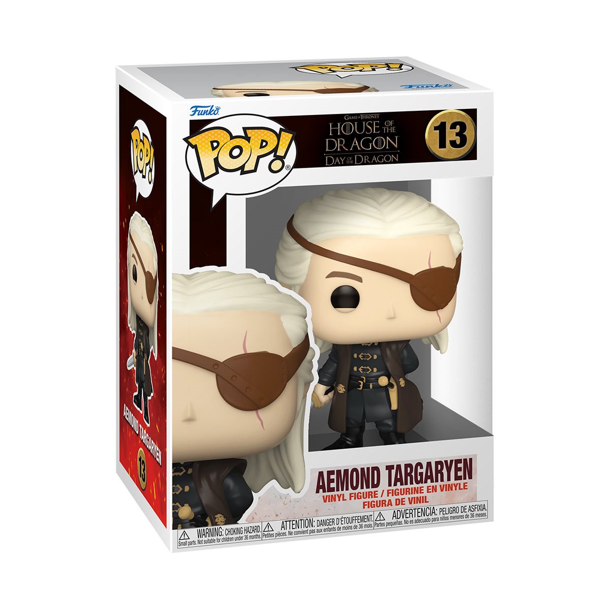 House of the Dragon Aemond Targaryen Funko Pop! Vinyl Figure #13 - Collectible Game of Thrones Gift for Fans, Display for Home & Office Decor