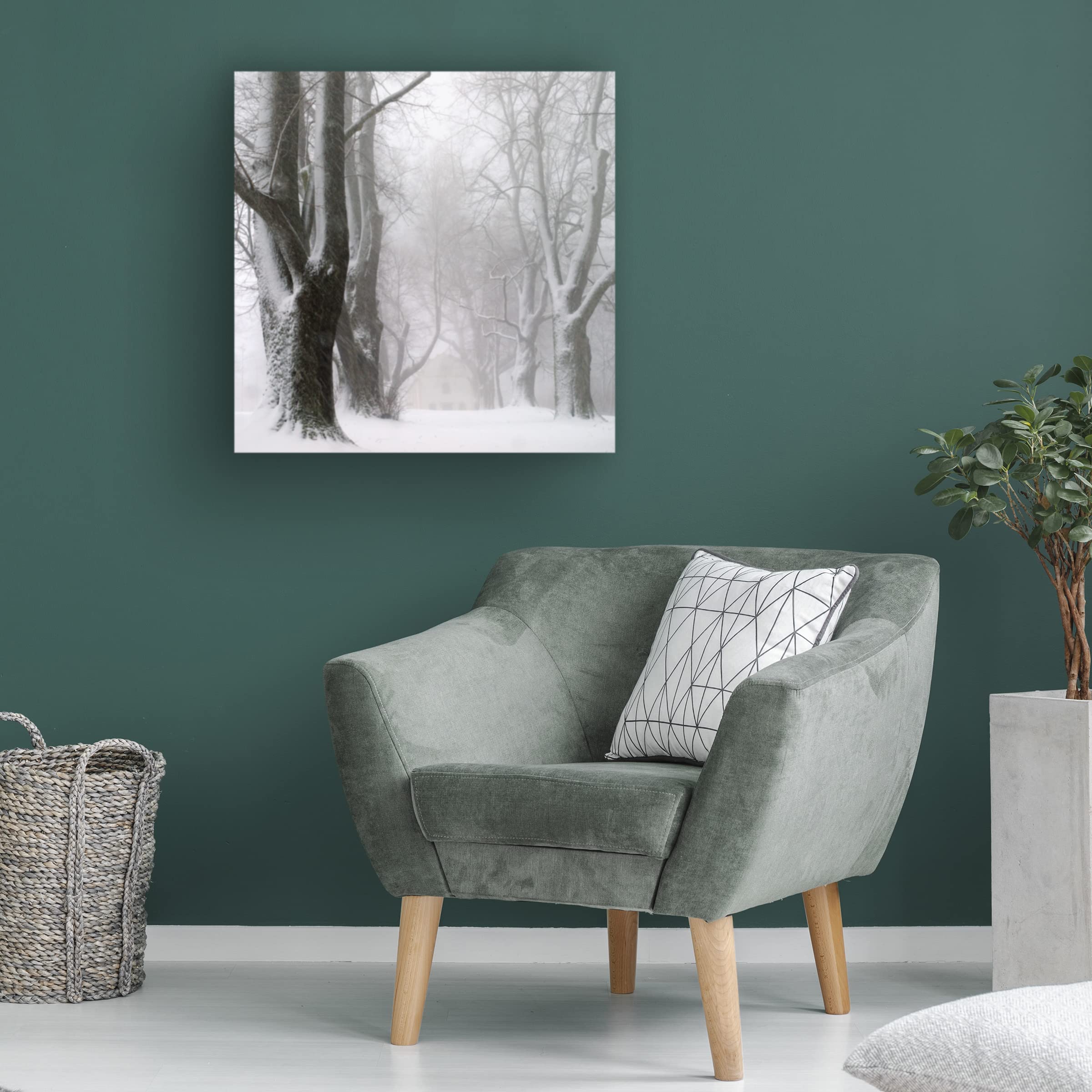 Trademark Fine Art 'White Avenue' Canvas Wall Art Print by Franz Bogner - Modern Abstract Painting for Living Room, Bedroom & Office Decor