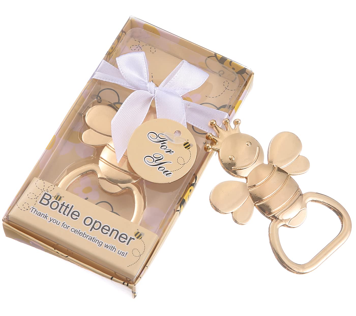 24-Piece Honey Bee Bottle Openers - Cute Bee-Themed Wedding Favors, Baby Shower Gifts & Party Decorations (Perfect for Bridal Showers, Birthdays & Special Events) - Bulk Set of 24