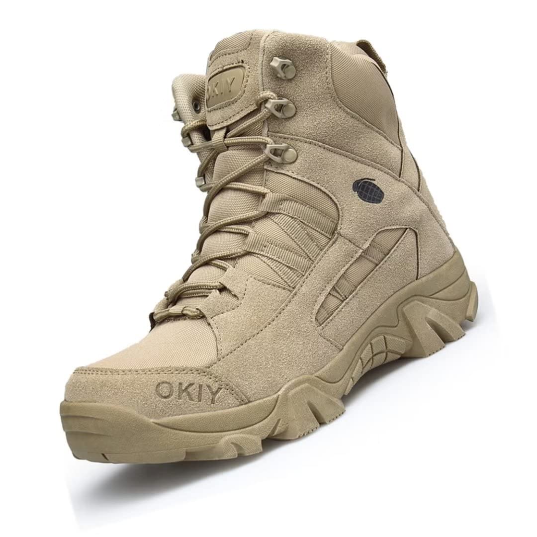 **Men's Tactical Boots - Waterproof & Lightweight Hiking Work Boots for Outdoor, Military & Combat Use - Durable for Hiking, Camping & Work**