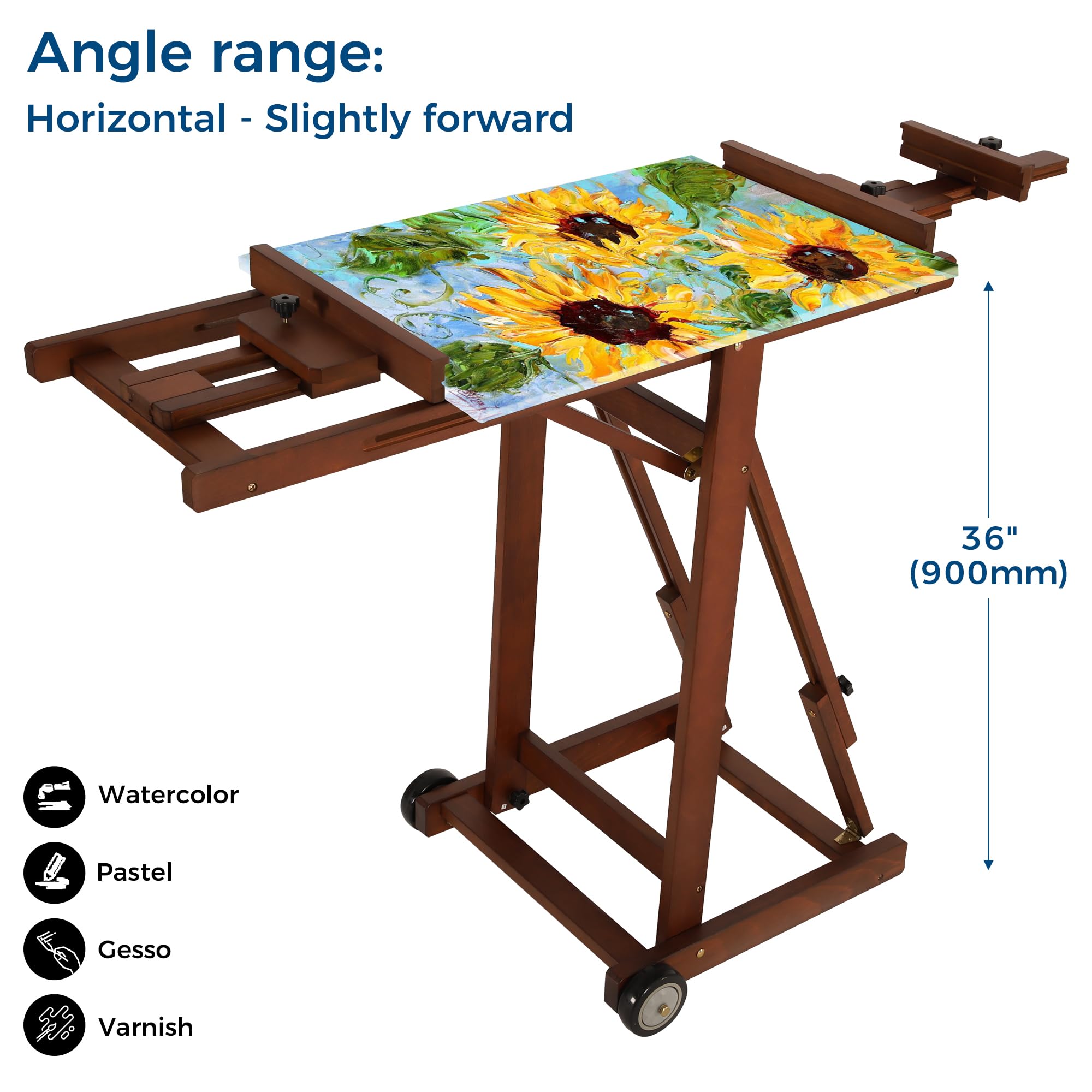 VISWIN Adjustable H-Frame Easel for Artists - Collapsible Beech Wood Painting Easel Stand Holds 1-2 Canvases up to 78