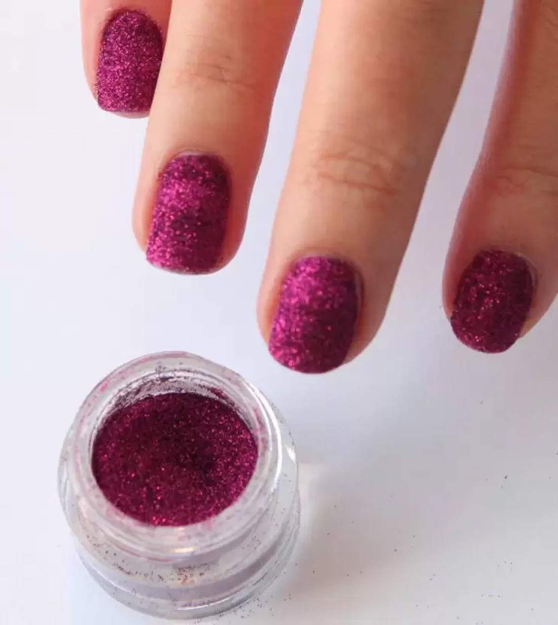 Vizo 12-Piece Glitter Nail Art Kit with Pink Chunky Glitter - DIY Nail Decoration for Manicure, Pedicure & Party Nail Designs