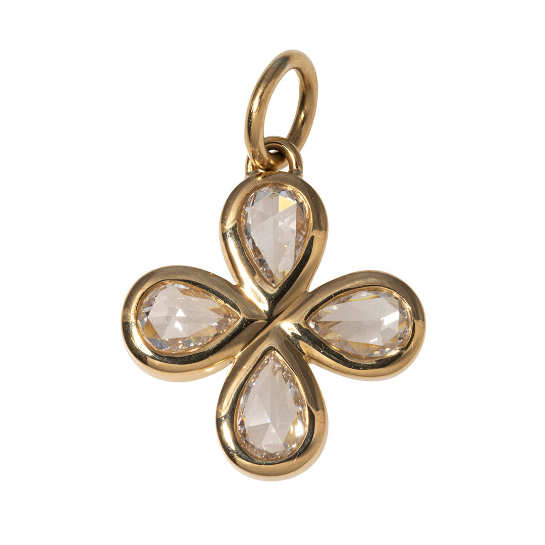 Single Stone Rosemary Cross Pendant Necklace - Elegant Religious Jewelry for Women - Perfect for Baptism, First Communion & Everyday Faith Wear