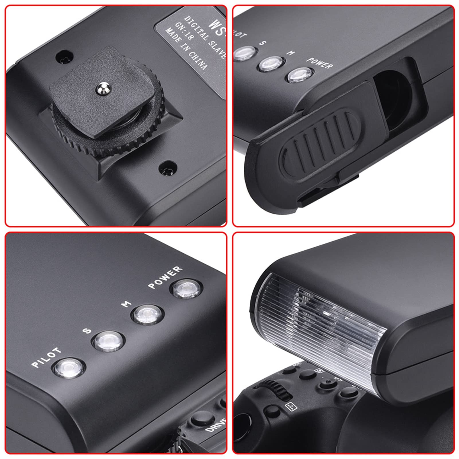 Mini Flashlight for DSLR Cameras - Portable Hot Shoe Mount Speedlite with Bright & Soft Light - Perfect for Photography, Videography, and Low Light Shooting