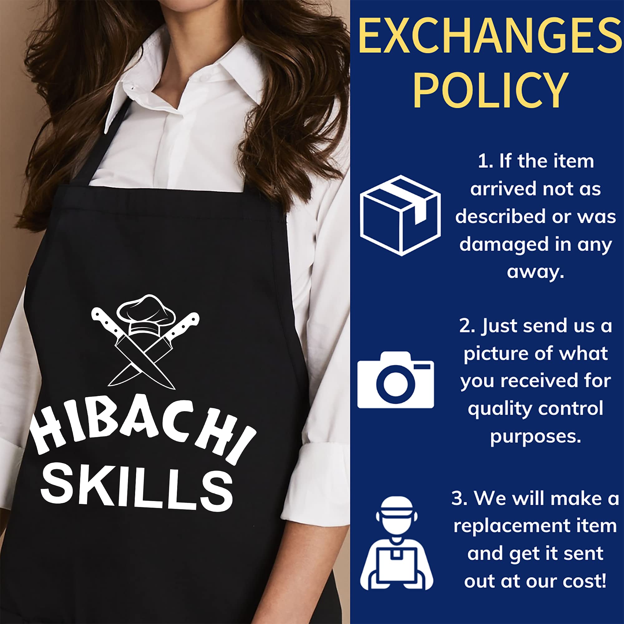 Hibachi Chef Costume Set - Premium Black Hibachi Grill T-Shirt & Apron for Men & Women | One Size Fits All | Perfect for BBQ Cooking, Japanese Teppanyaki Restaurants & Themed Parties