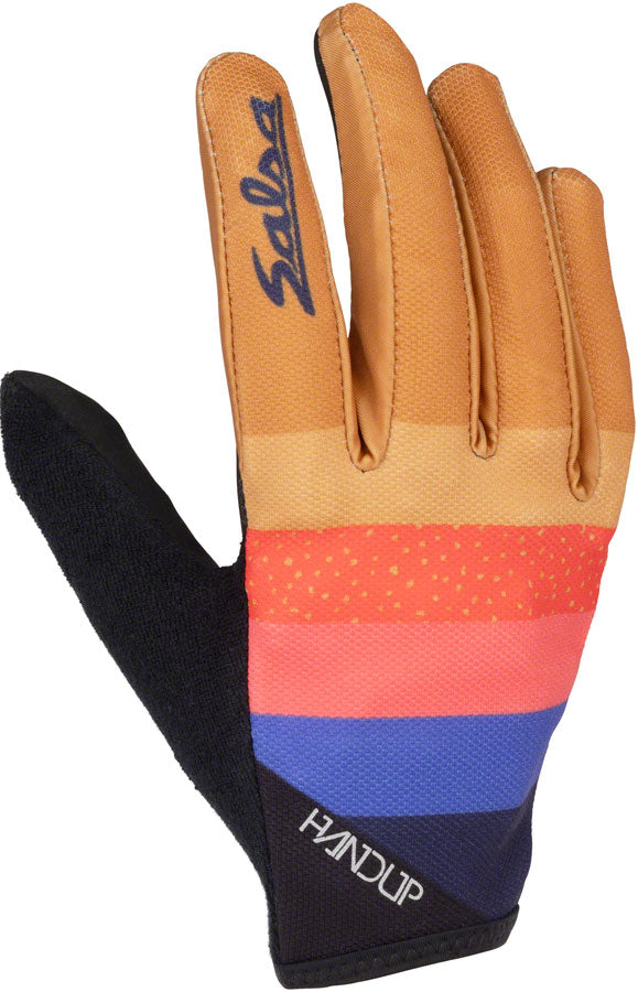 Salsa Team Polytone Handup Gloves - Goldenrod Black with Stripes, Medium Size | Cycling, Mountain Biking & Outdoor Sports Gear