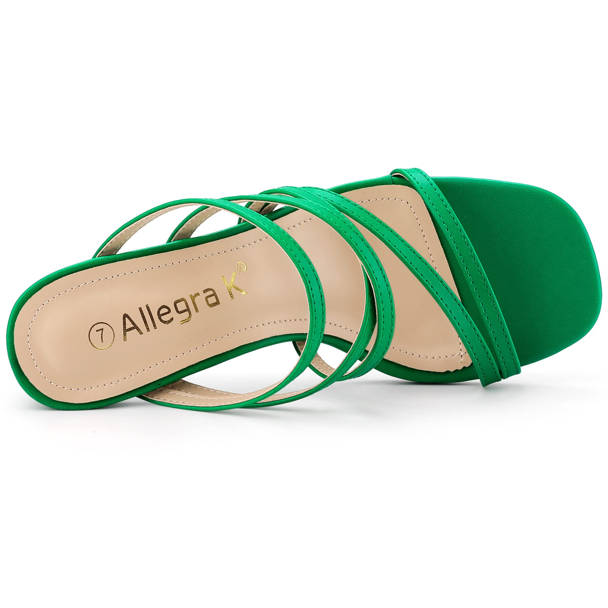 Allegra K Women's Strappy Block Heel Slide Sandals - Comfortable Dressy Summer Shoes for Weddings, Parties & Office Wear