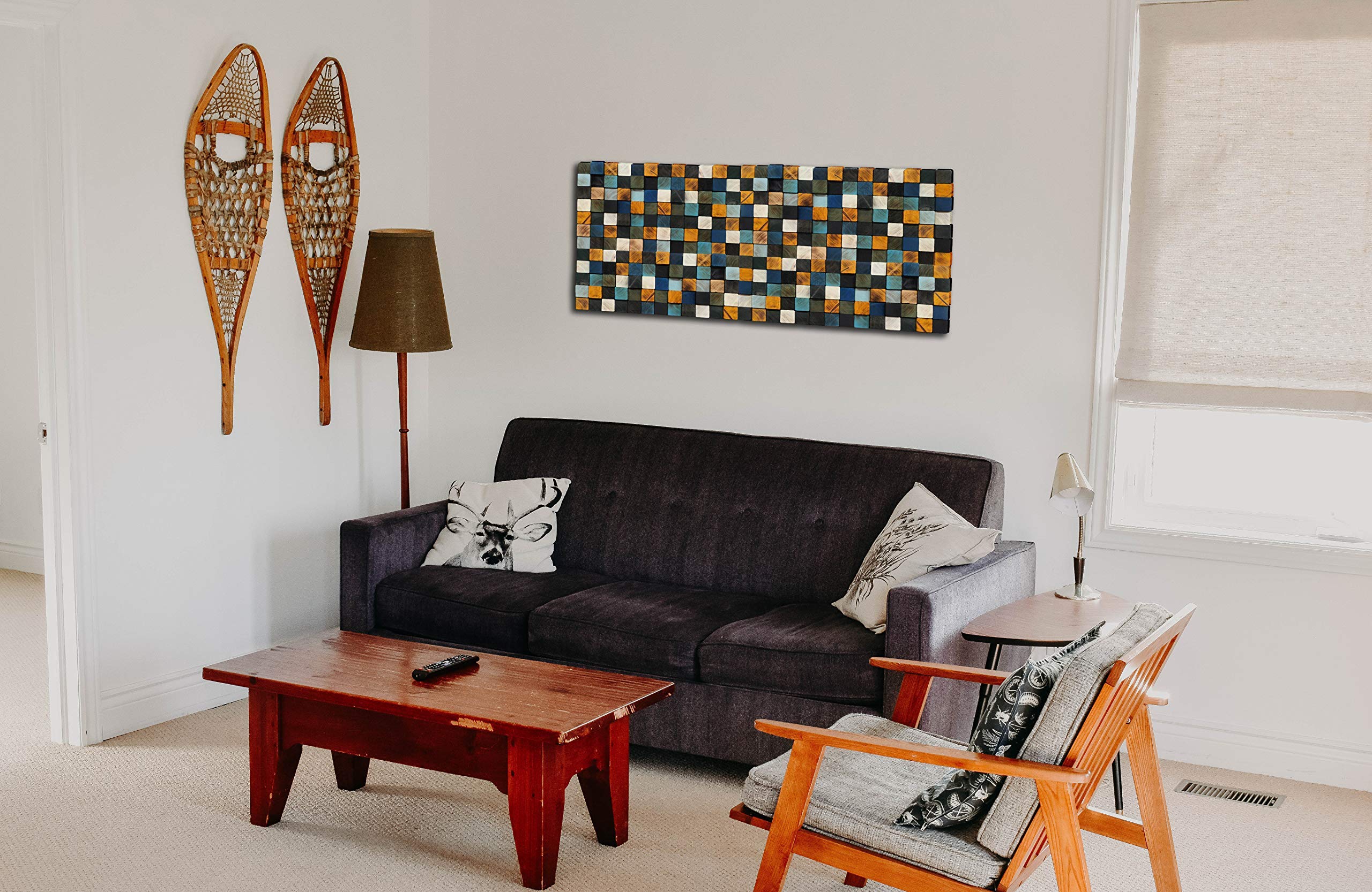 Wooden Sound Diffuser Panels - Acoustic Wall Decor for Living Room & Home Theater - 3D Hanging Art Panels for Noise Reduction & Stylish Interior Design