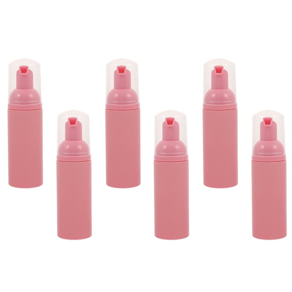 EXCLUZO 6-Pack Refillable Travel Pump Bottles (60ml) - Empty Mousse Soap Containers for Shampoo, Lotion & Toiletries | Leak-Proof Portable Dispensers for Gym, Travel & Home Use