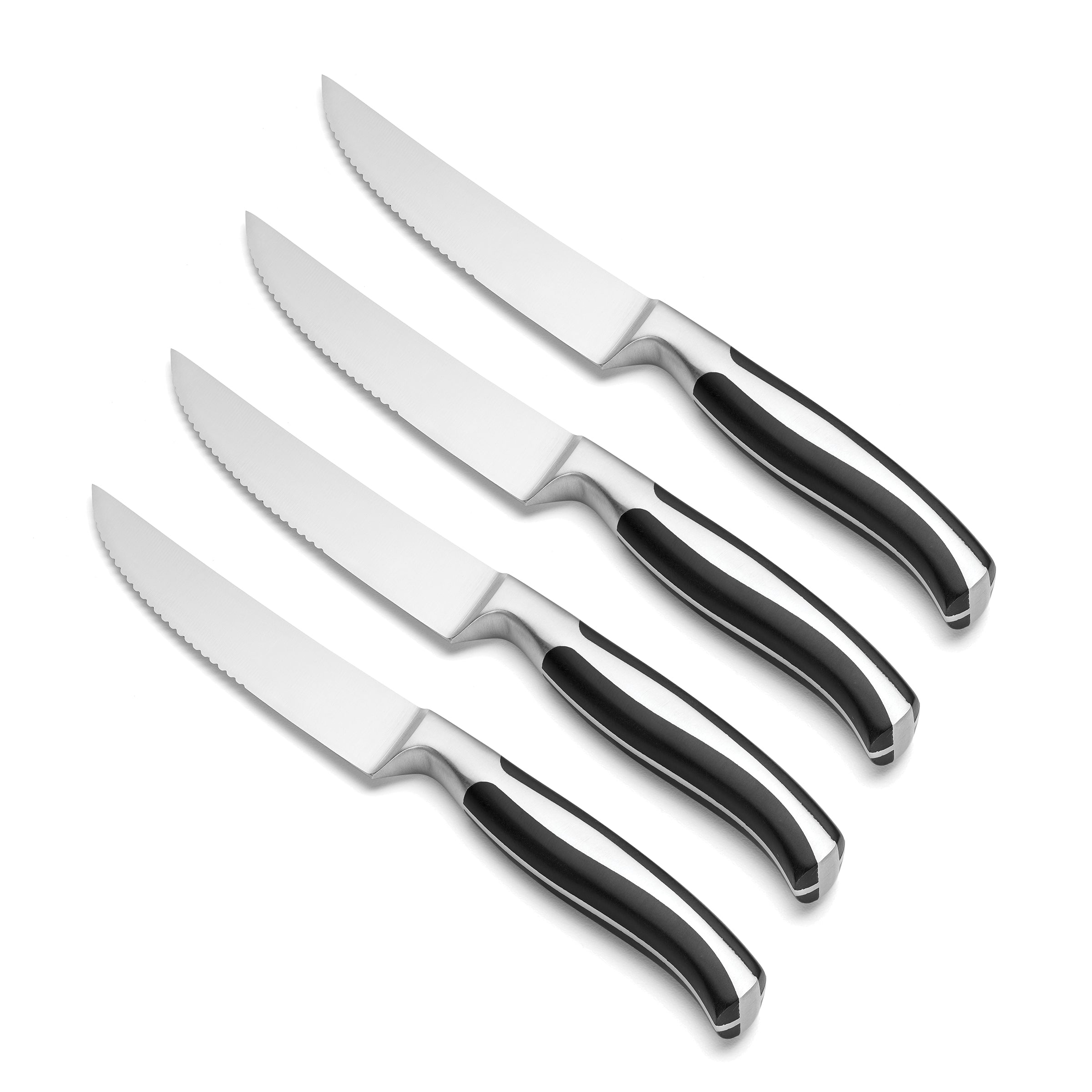 Premium Contour Steak Knives Set of 4 - Ergonomic Design for Perfect Slicing - Ideal for Steak Dinners, BBQ Parties & Fine Dining Experience